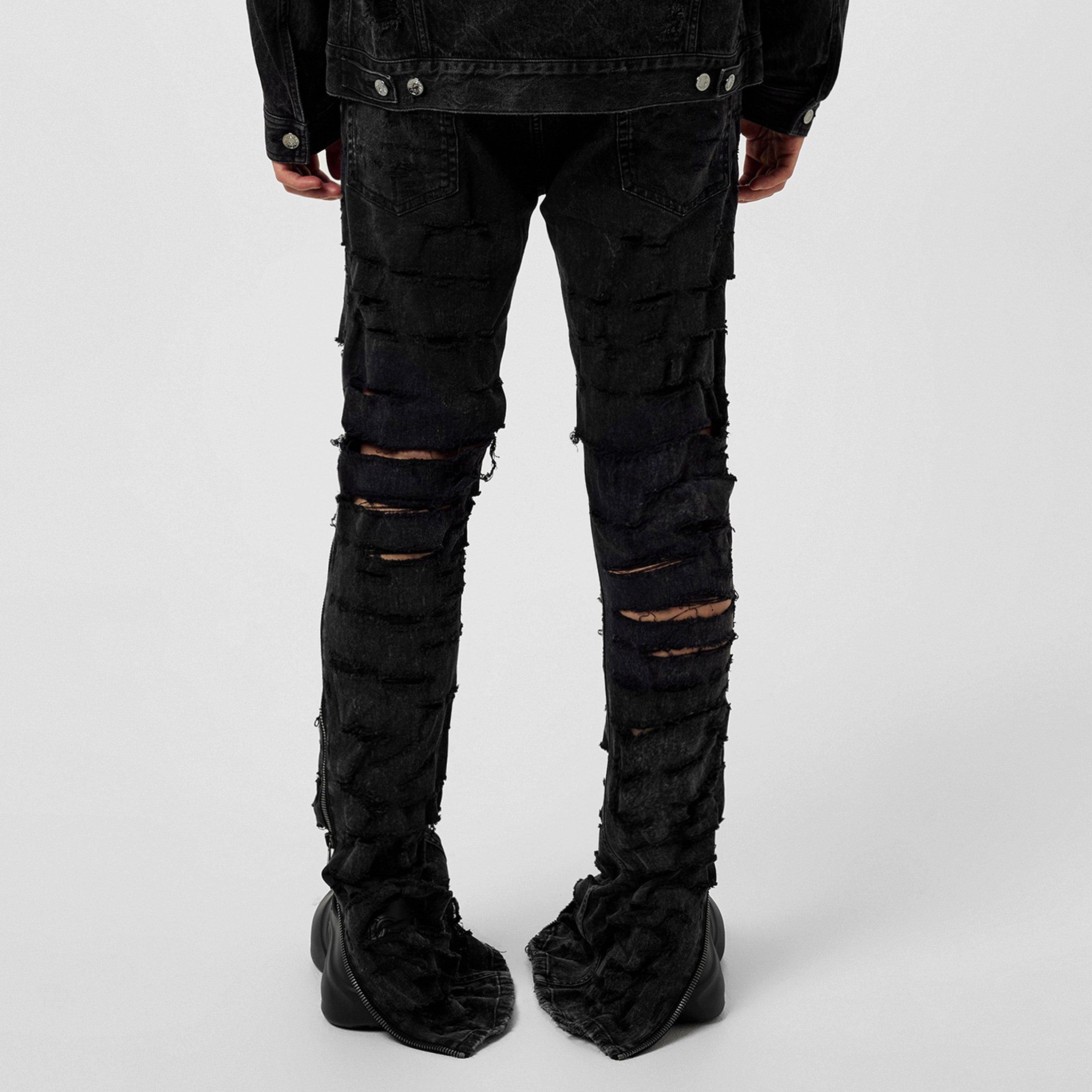 Black S9001 - Dolce and Gabbana - Distressed Slim Jeans - 3