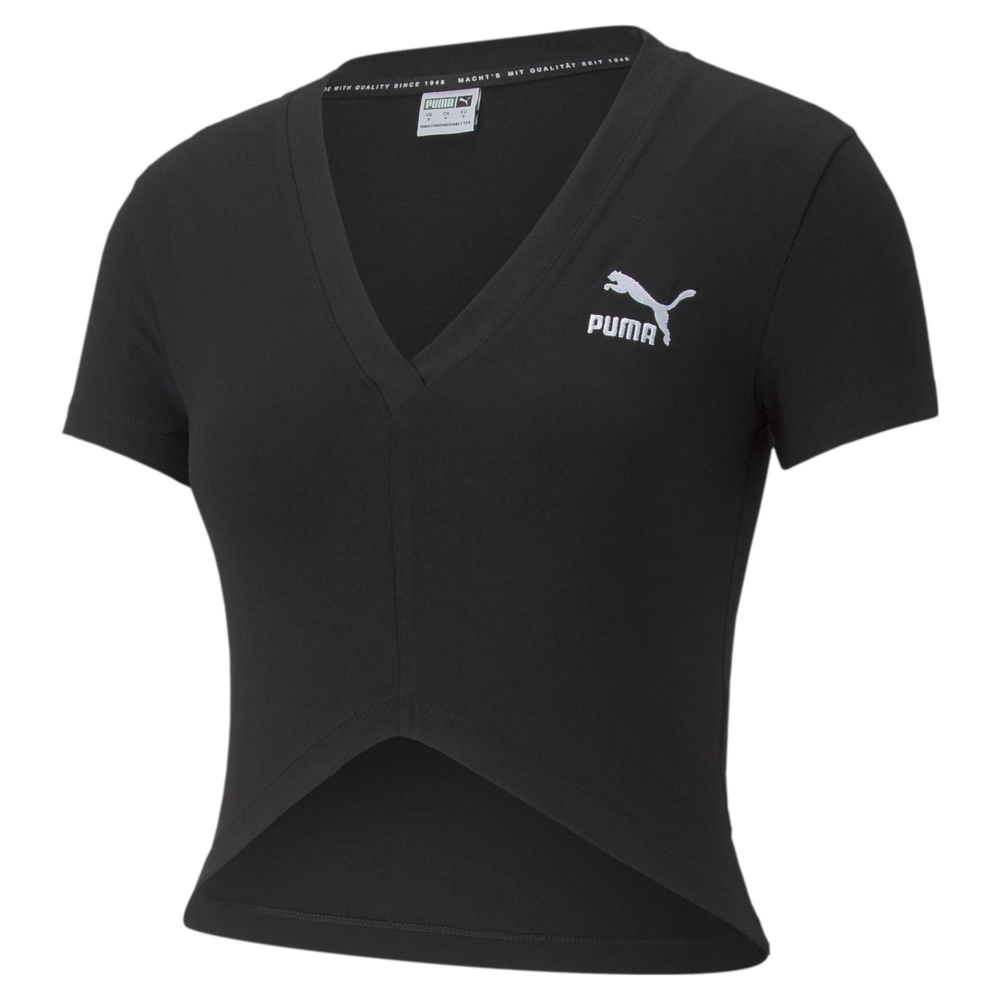 Black - Puma - Sportstyle Classic V T Shirt Womens - 1