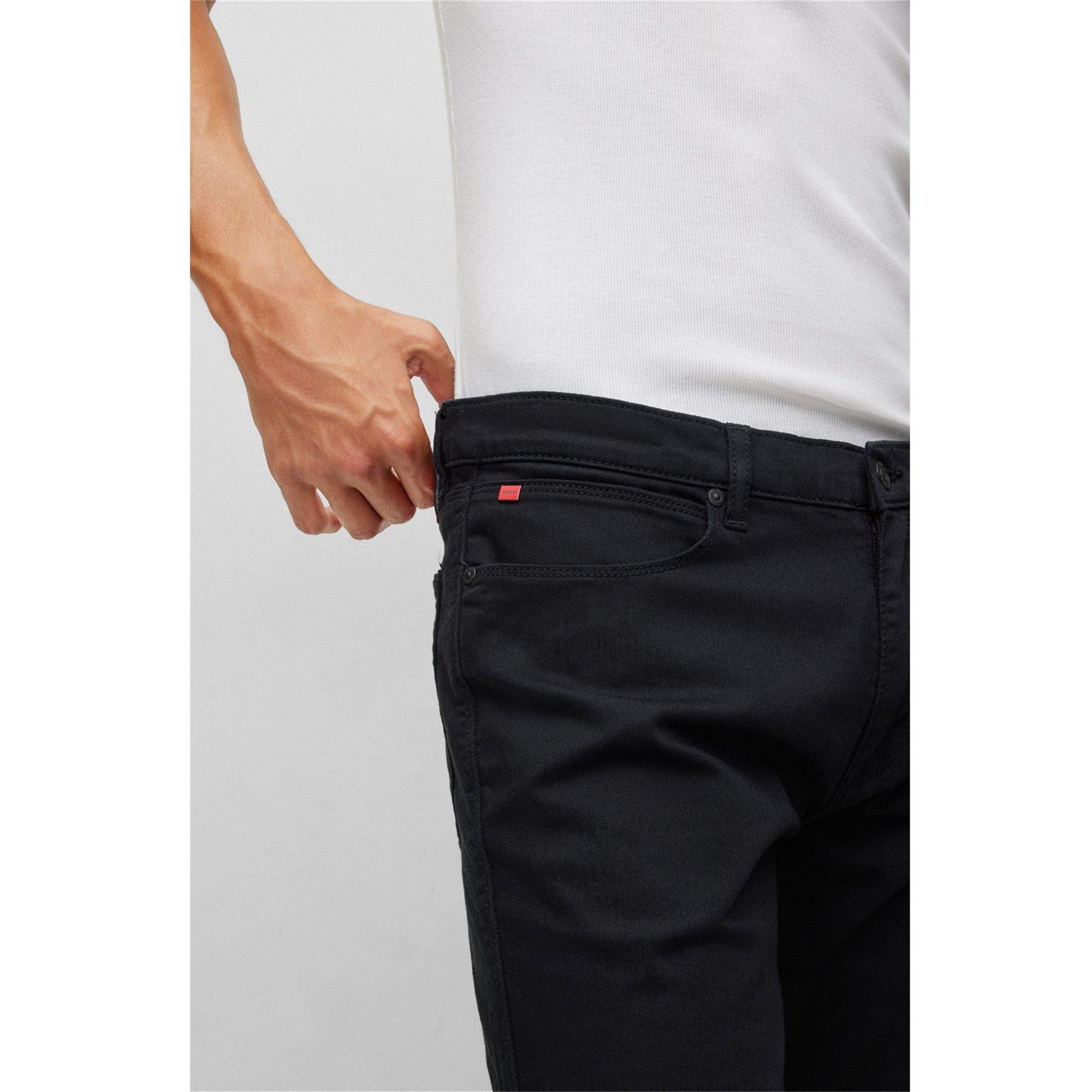 Black 001 - Hugo - Men's Slim Fit 708 Jeans - 4