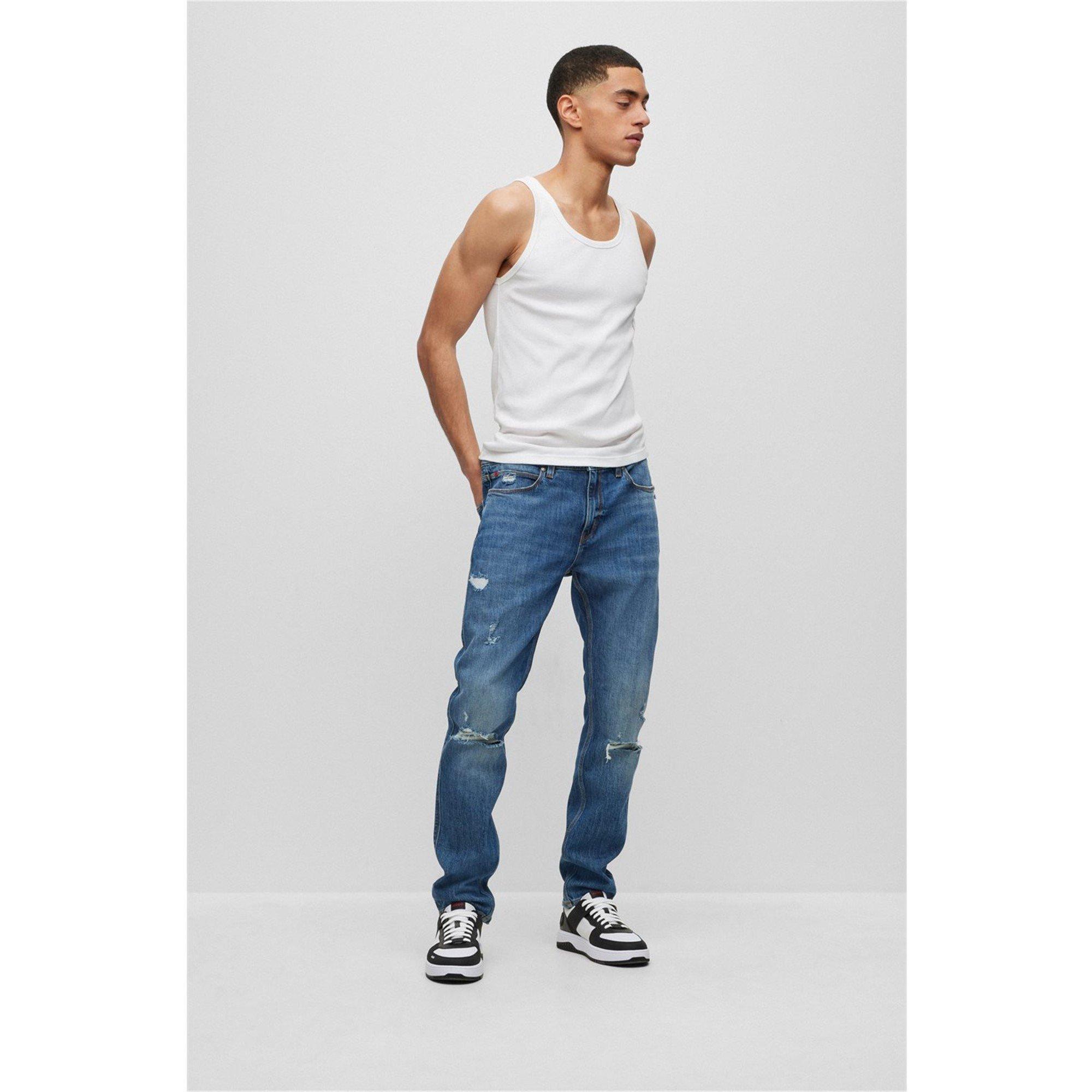Med Blue 420 - Hugo - Men's Slim Fit 708 Jeans - 2