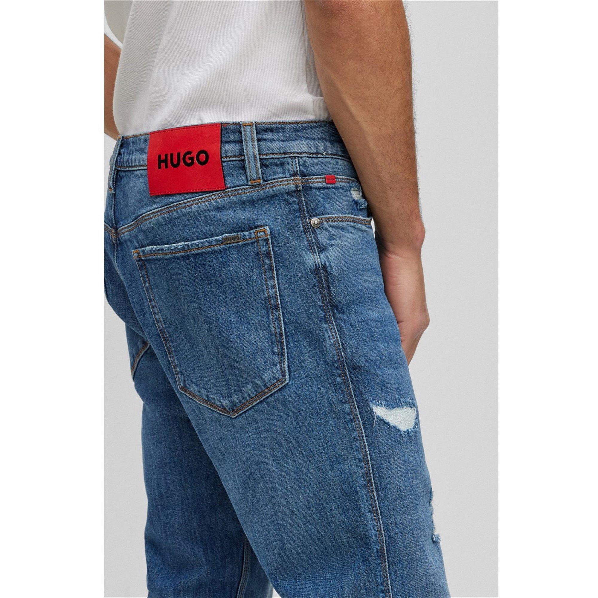 Med Blue 420 - Hugo - Men's Slim Fit 708 Jeans - 3