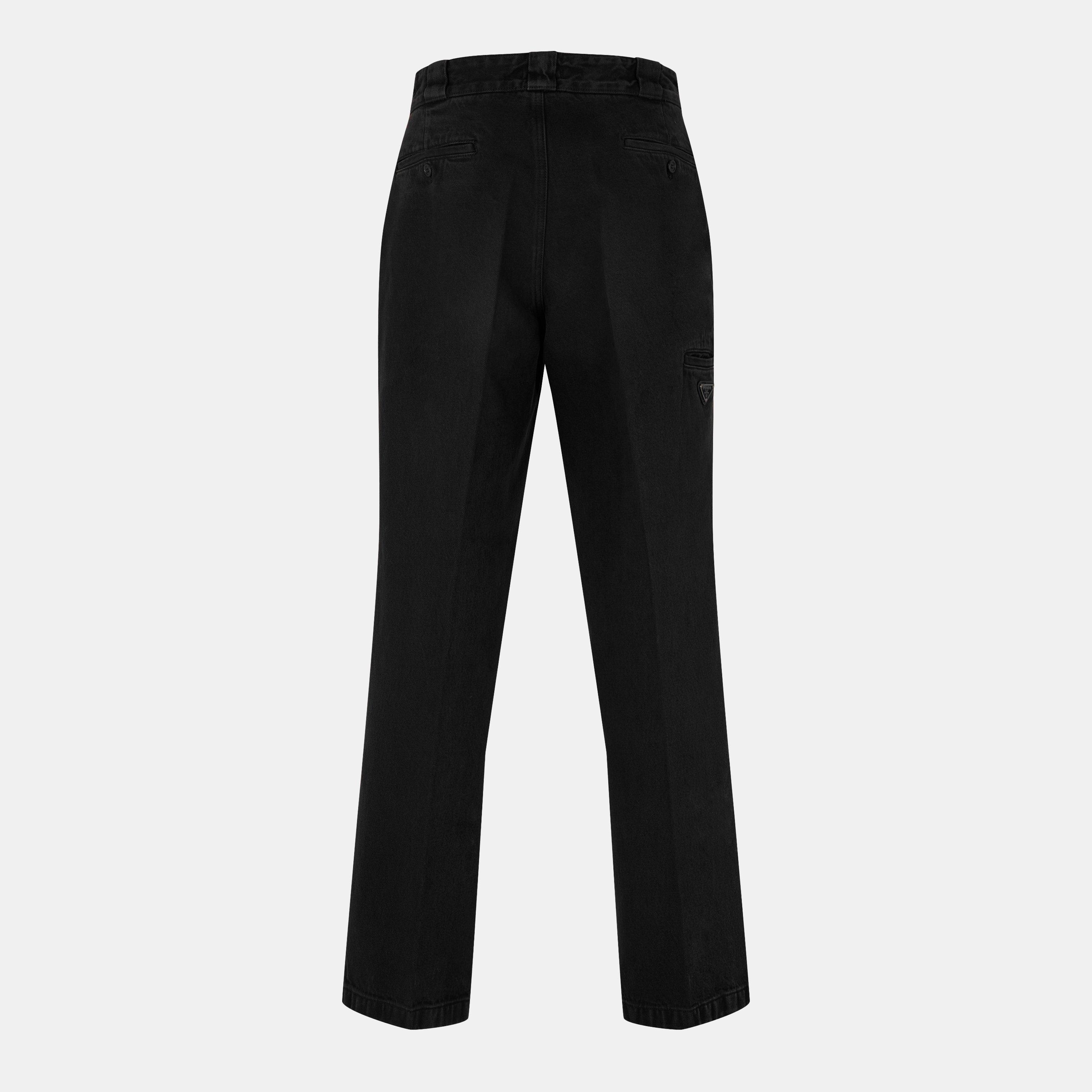 b*m様 【お値下げ可能】PRADA black denim half pant Prada Black Loose Fit Jeans | Harrods UK