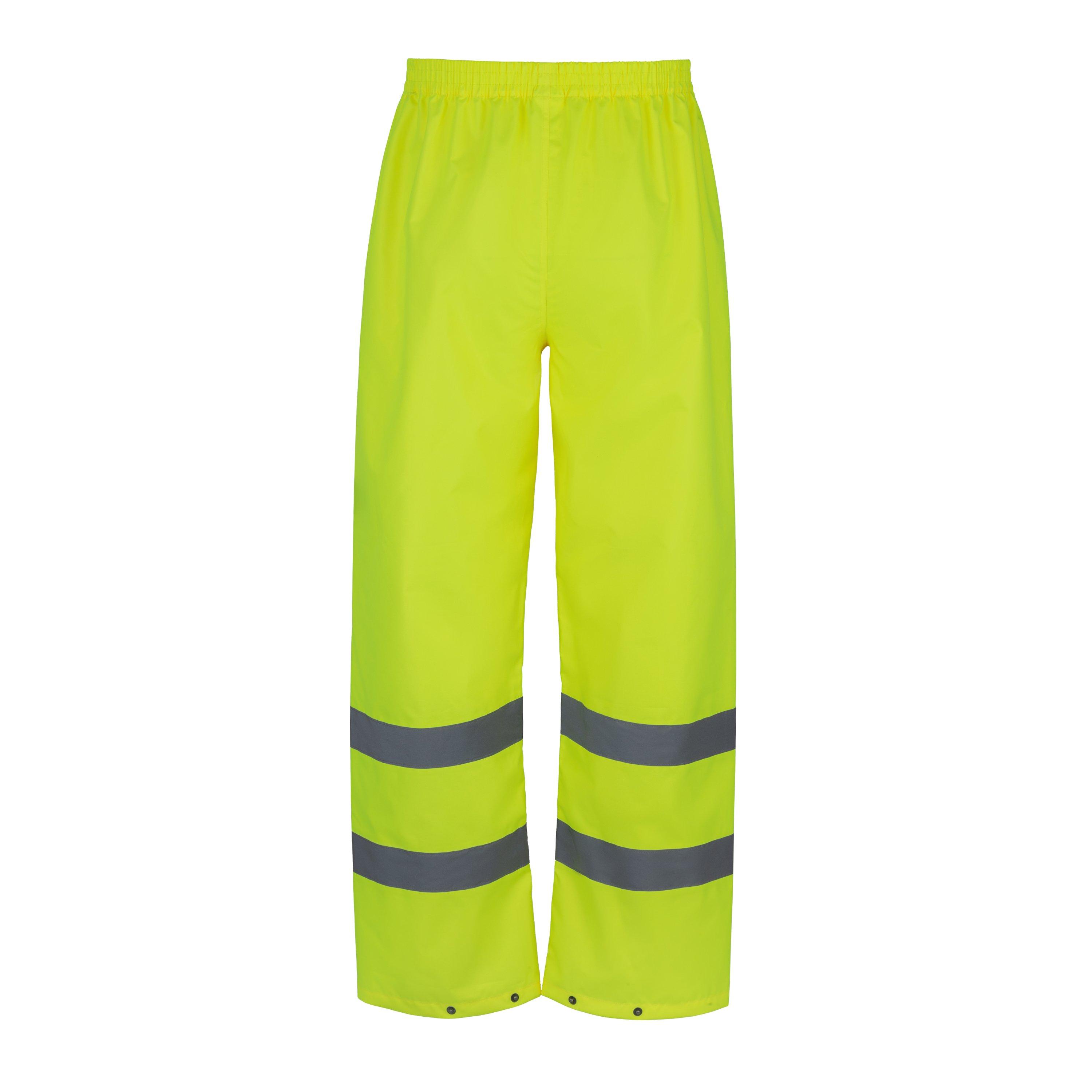 Yellow - Dunlop - Hi Vis Waterproof Work Pants Mens - 8