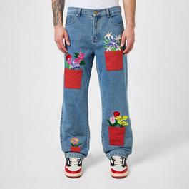 KidSuper Studios Allover Flower Pots Denim Jeans