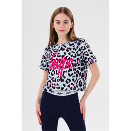 Hype Leopard Short Sleeve Crop Top Juniors
