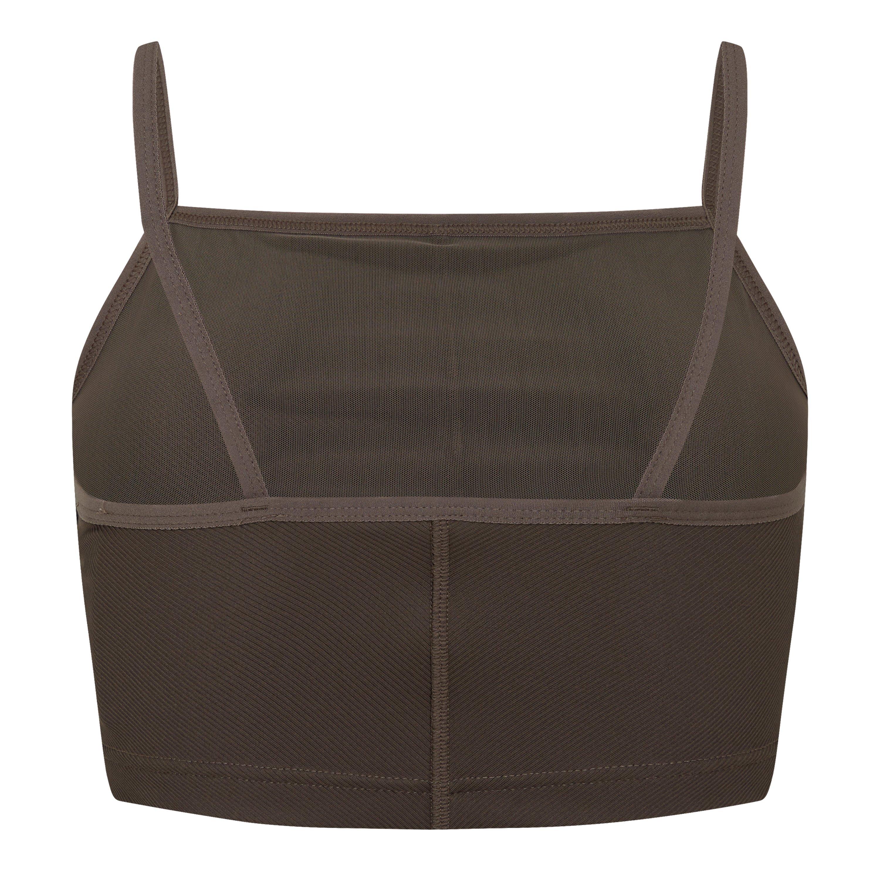 Brown - Reebok - Yoga Rib Crop Top Womens - 1