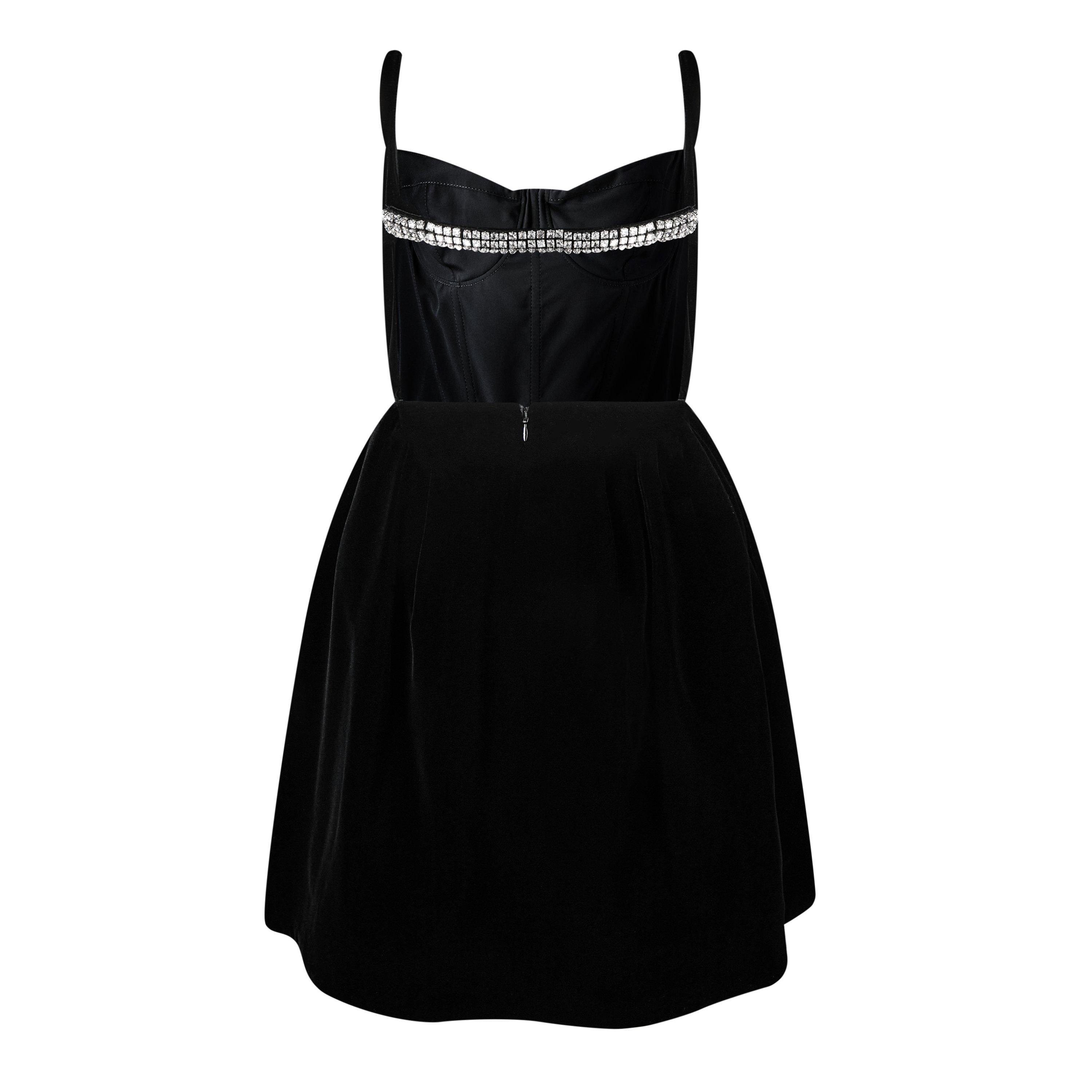 Black - Giambattista Valli - Velvet Open Back Dress - 2
