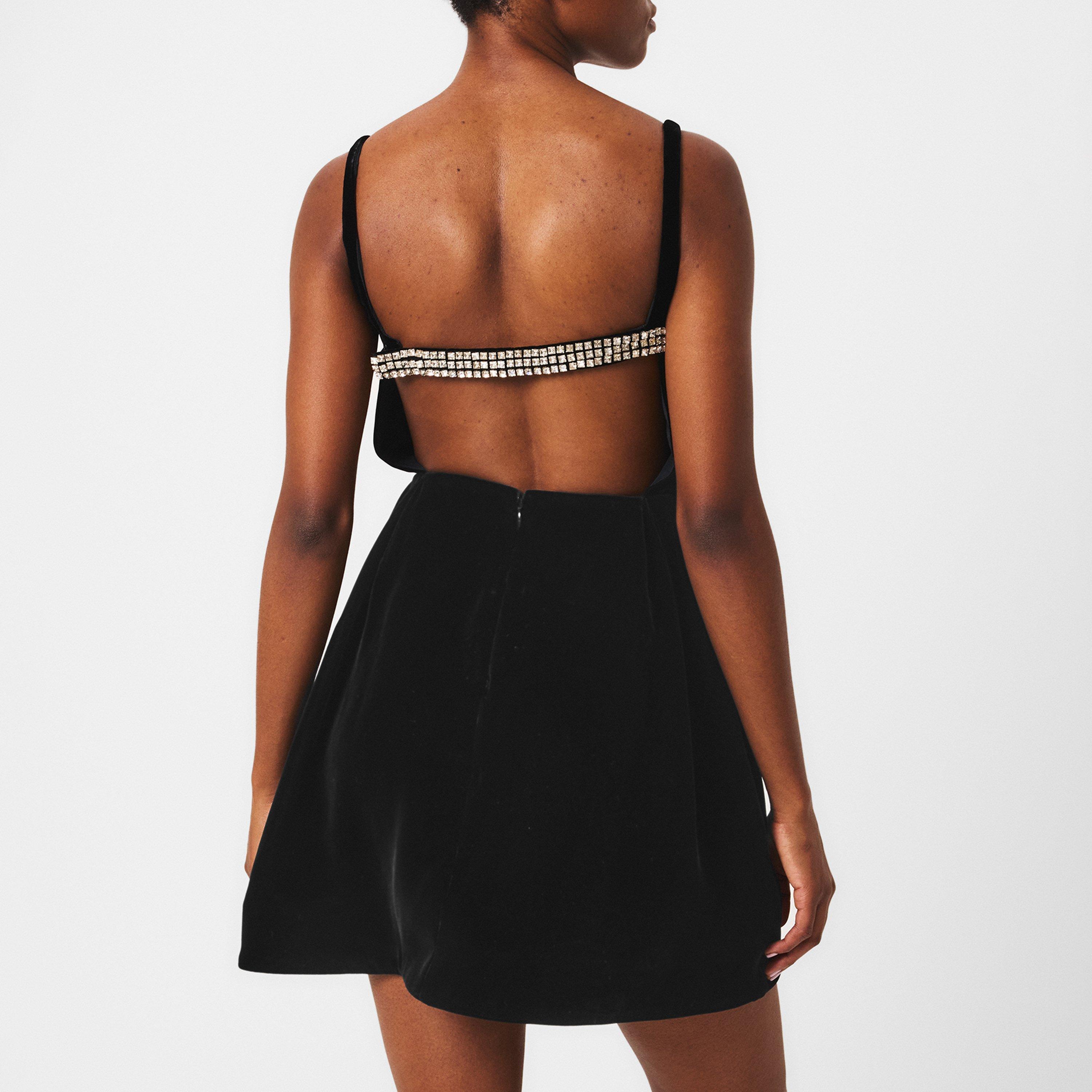 Black - Giambattista Valli - Velvet Open Back Dress - 4