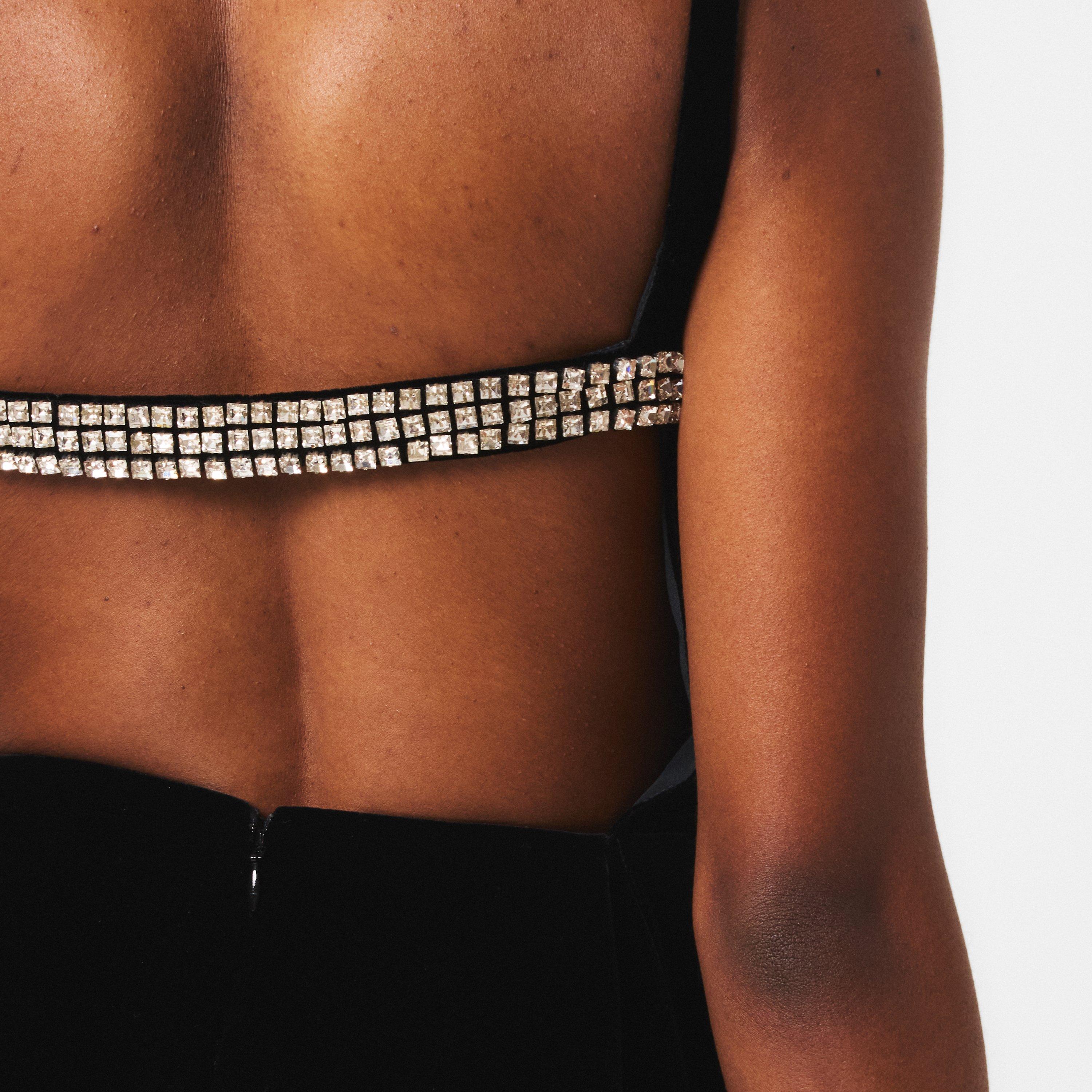 Black - Giambattista Valli - Velvet Open Back Dress - 5