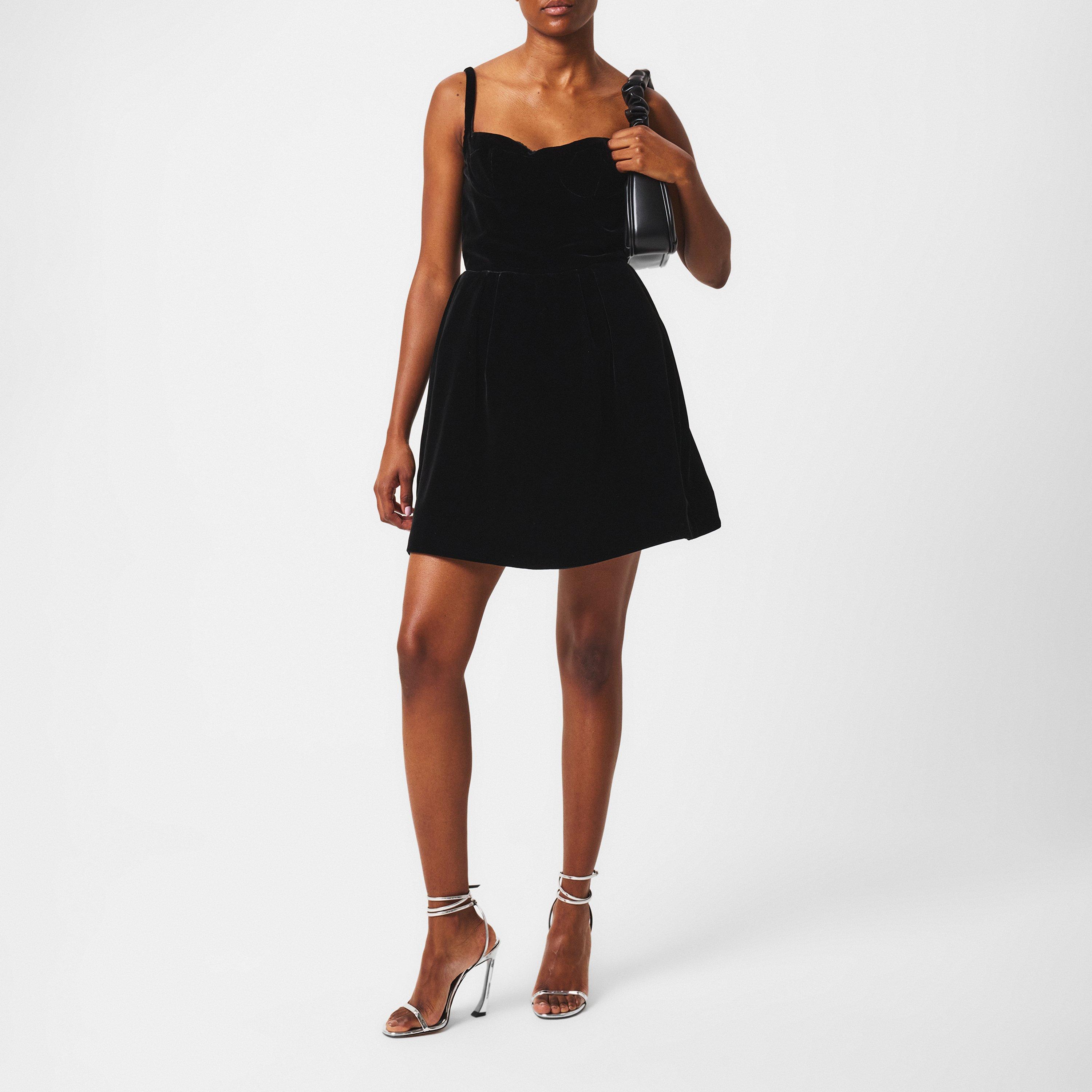 Black - Giambattista Valli - Velvet Open Back Dress - 6