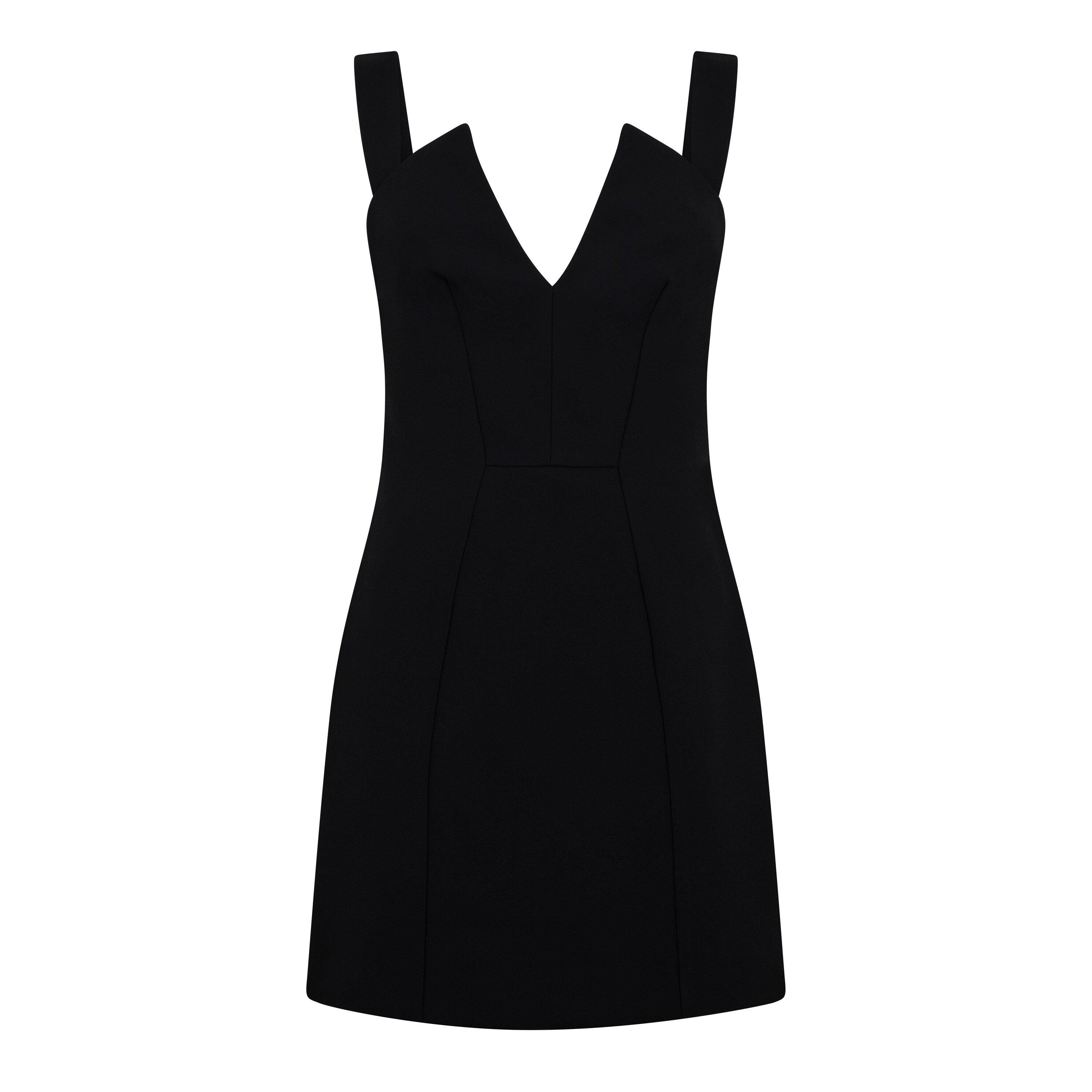 Black - GIVENCHY - V-Collar Mini Dress - 5