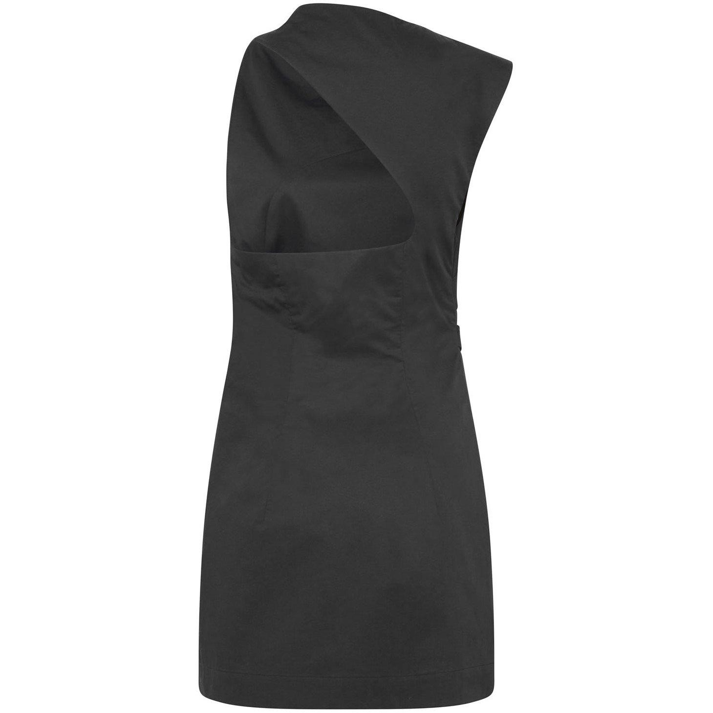 Black - St. Agni - Asymmetric Tuck Mini Dress - 6