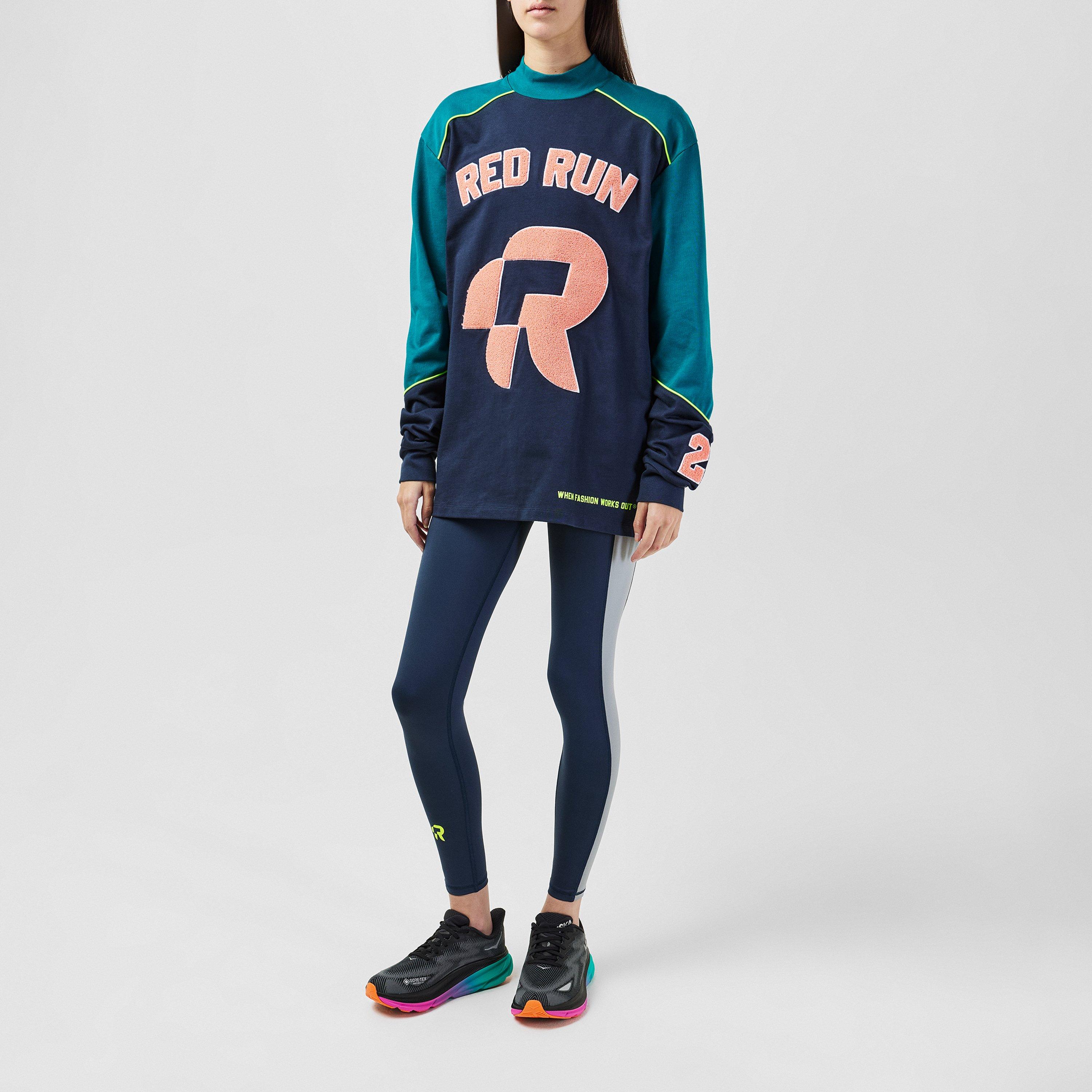 Navy Urban - Red Run - Women's Long-Sleeve Skater T-Shirt - 4