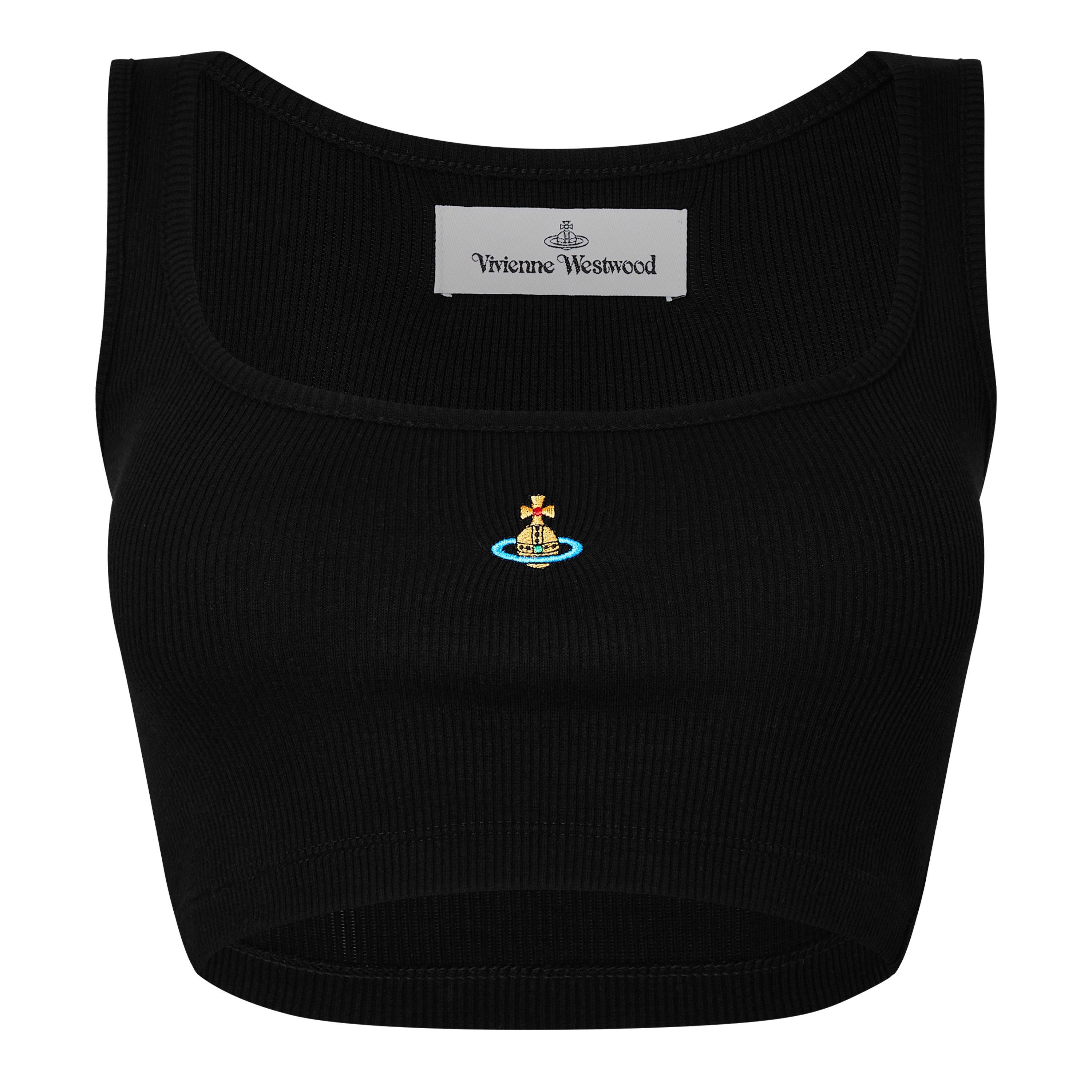 Black - Vivienne Westwood - Women's Logo Crop Querelle Vest Top - 1
