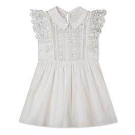 Self Portrait Girls White Lace Mini Dress