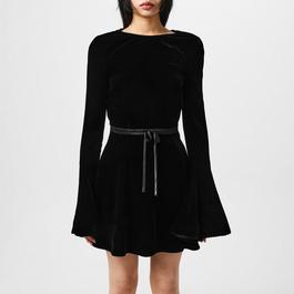 Saint Laurent Backless Velvet Skater Dress