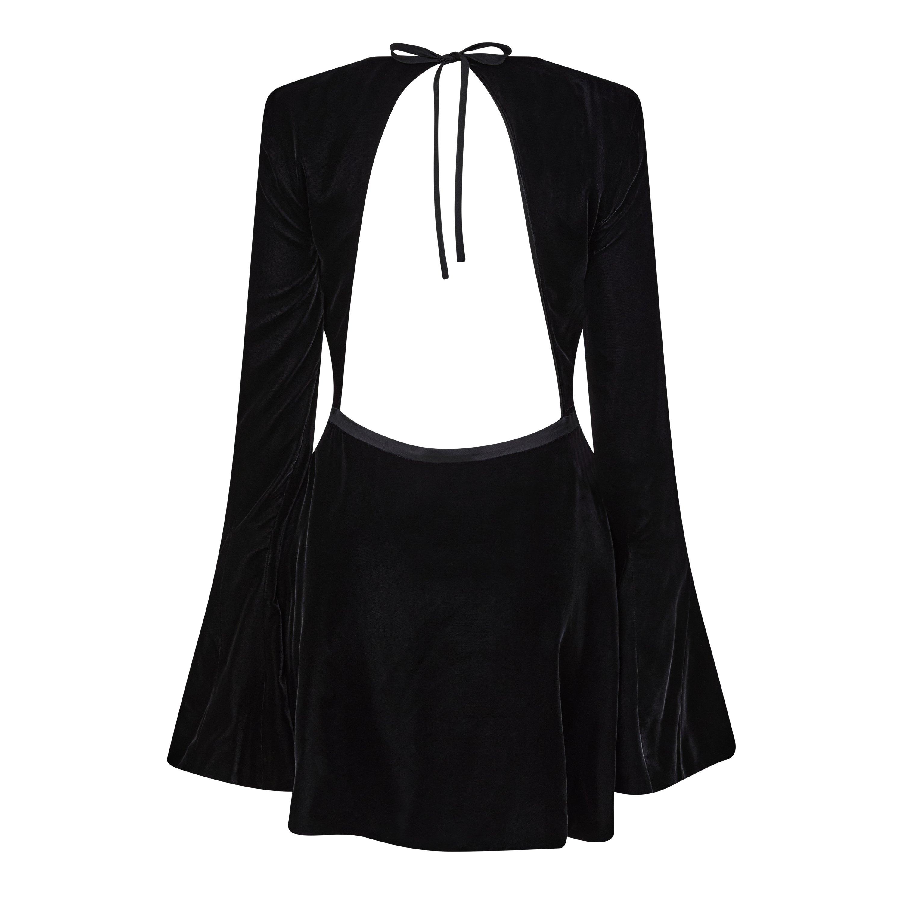 Noir - Saint Laurent - Backless Velvet Skater Dress - 6