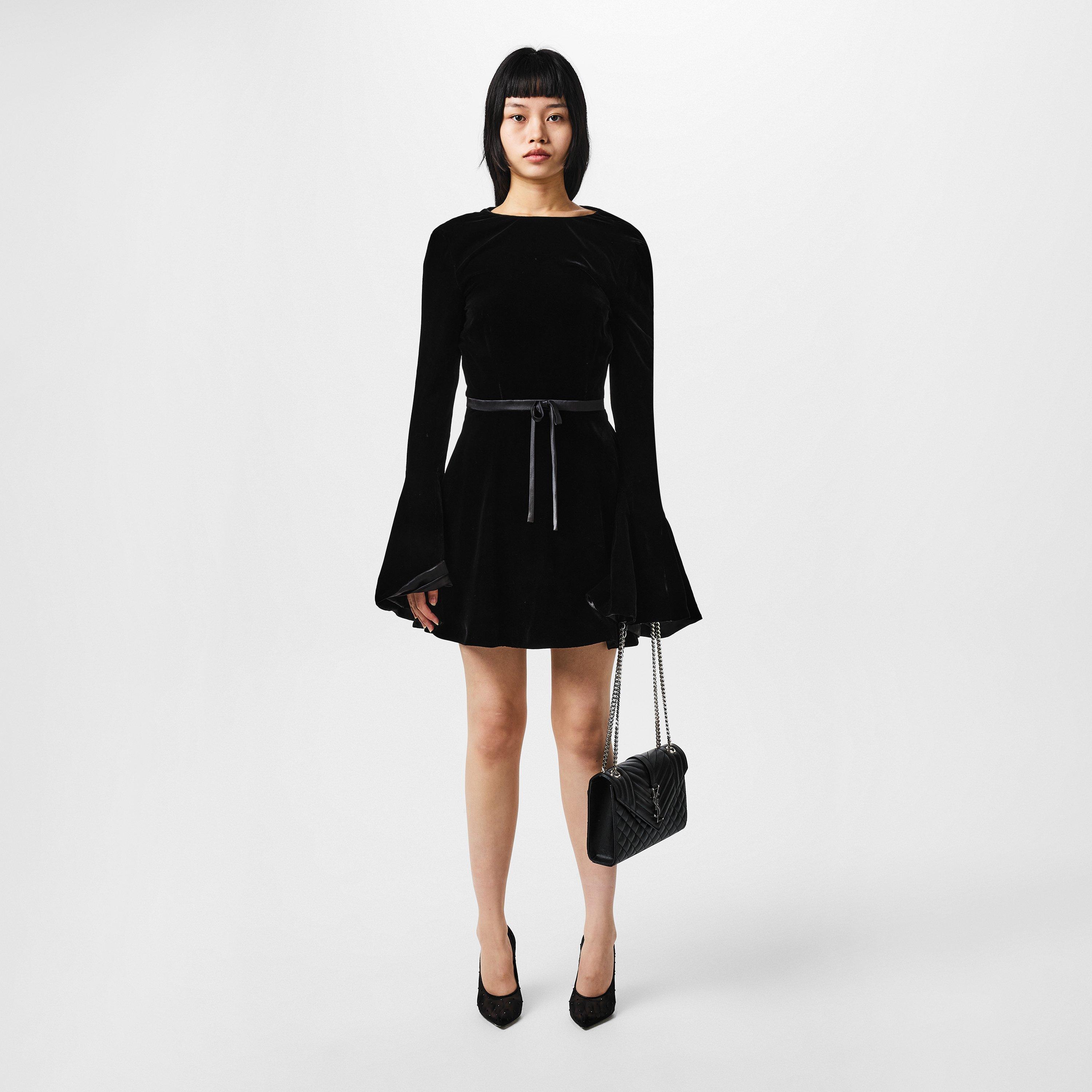 Noir - Saint Laurent - Backless Velvet Skater Dress - 4