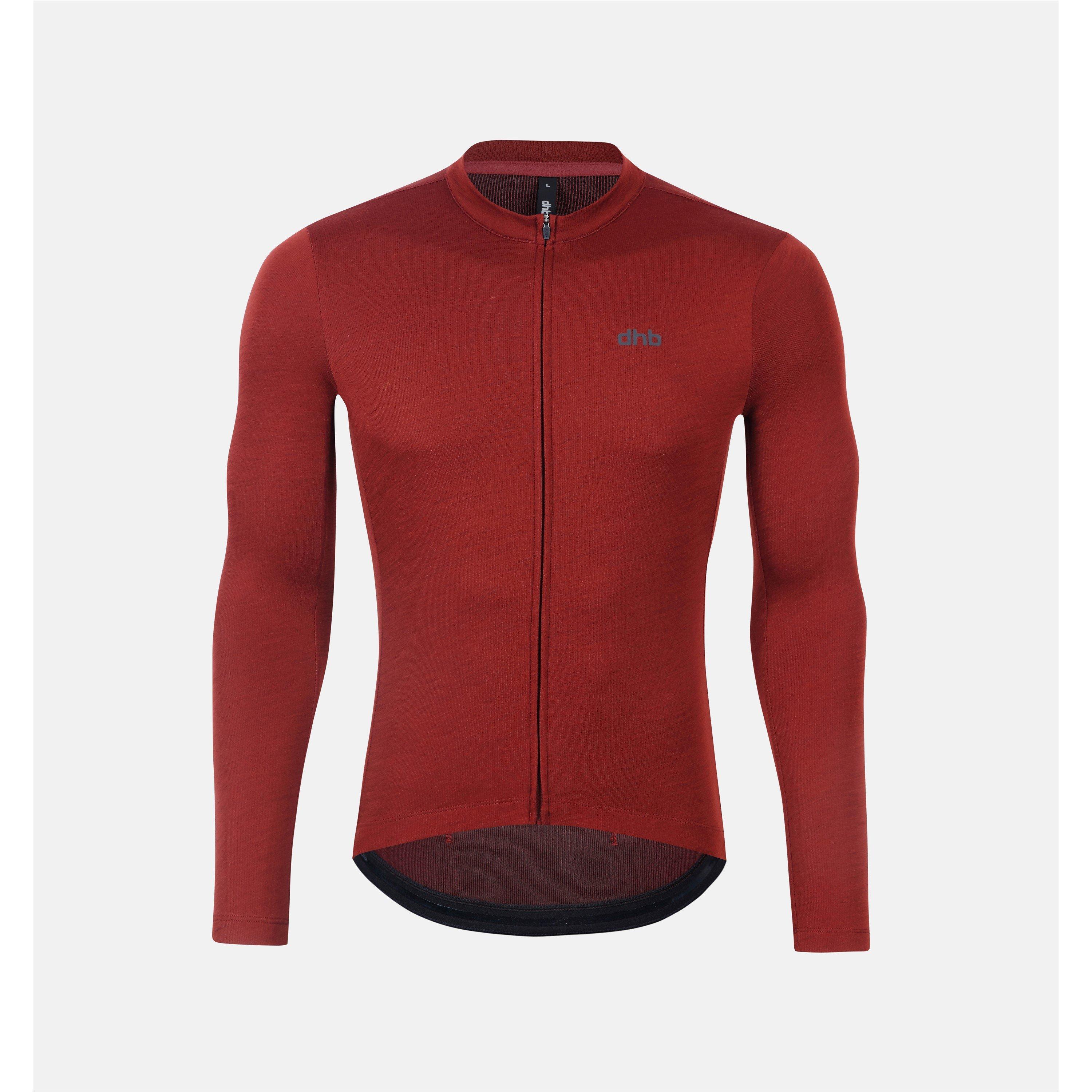Dhb Men's Aeron Merino Long Sleeve Jersey 2.0 - Fired Brick - Large