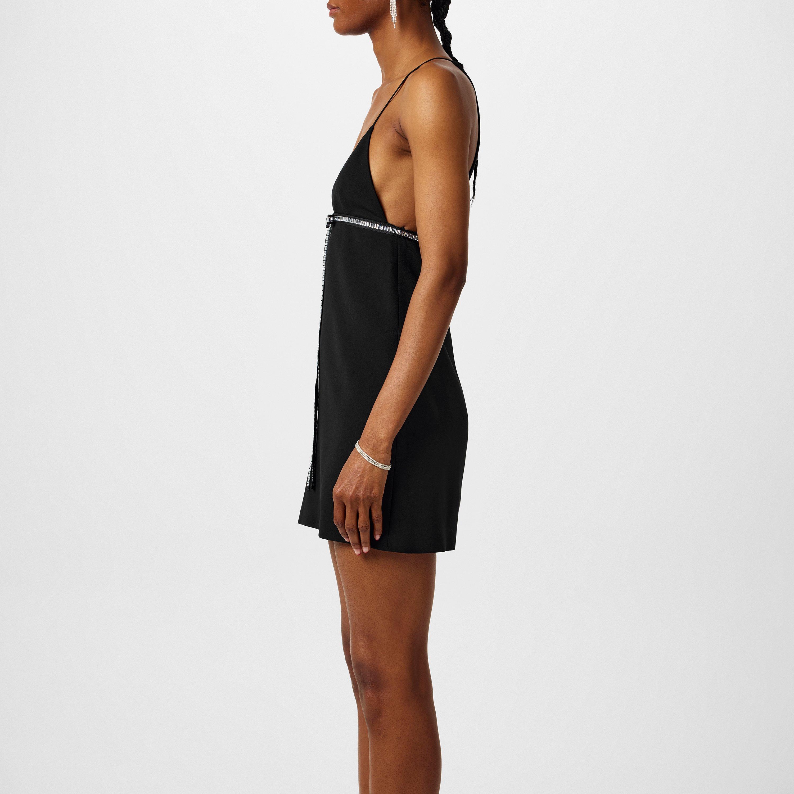 Black Silver - David Koma - Crystal Bow Mini Dress - 2