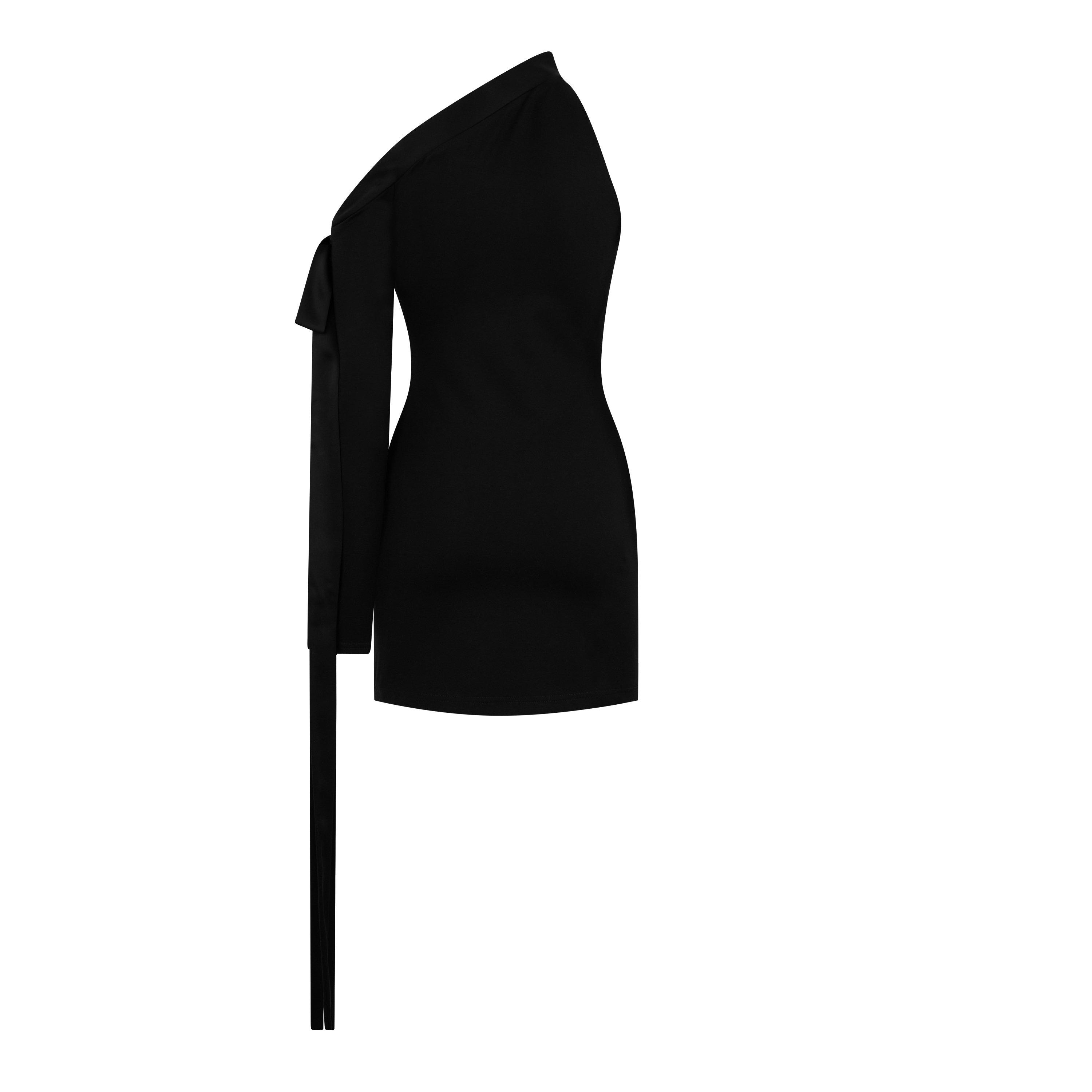 Black - David Koma - Bow One Shoulder Mini Dress - 6