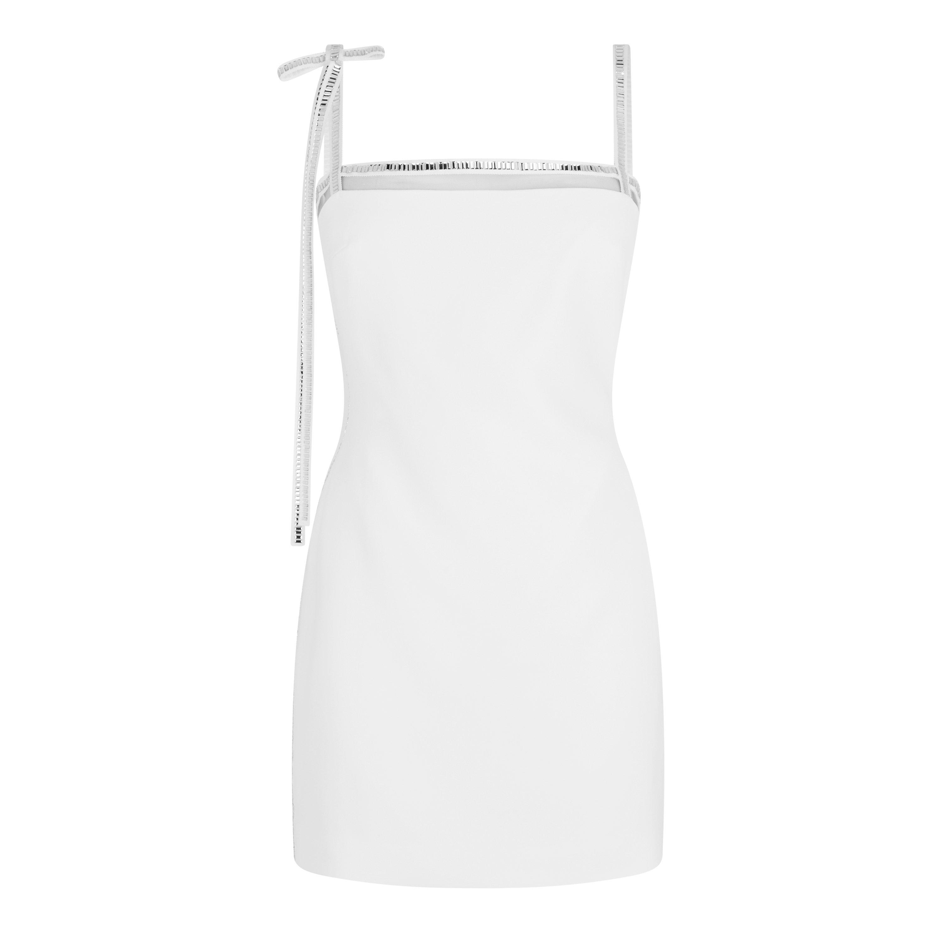 White Silver - David Koma - Crystal Bow Mini Dress - 5