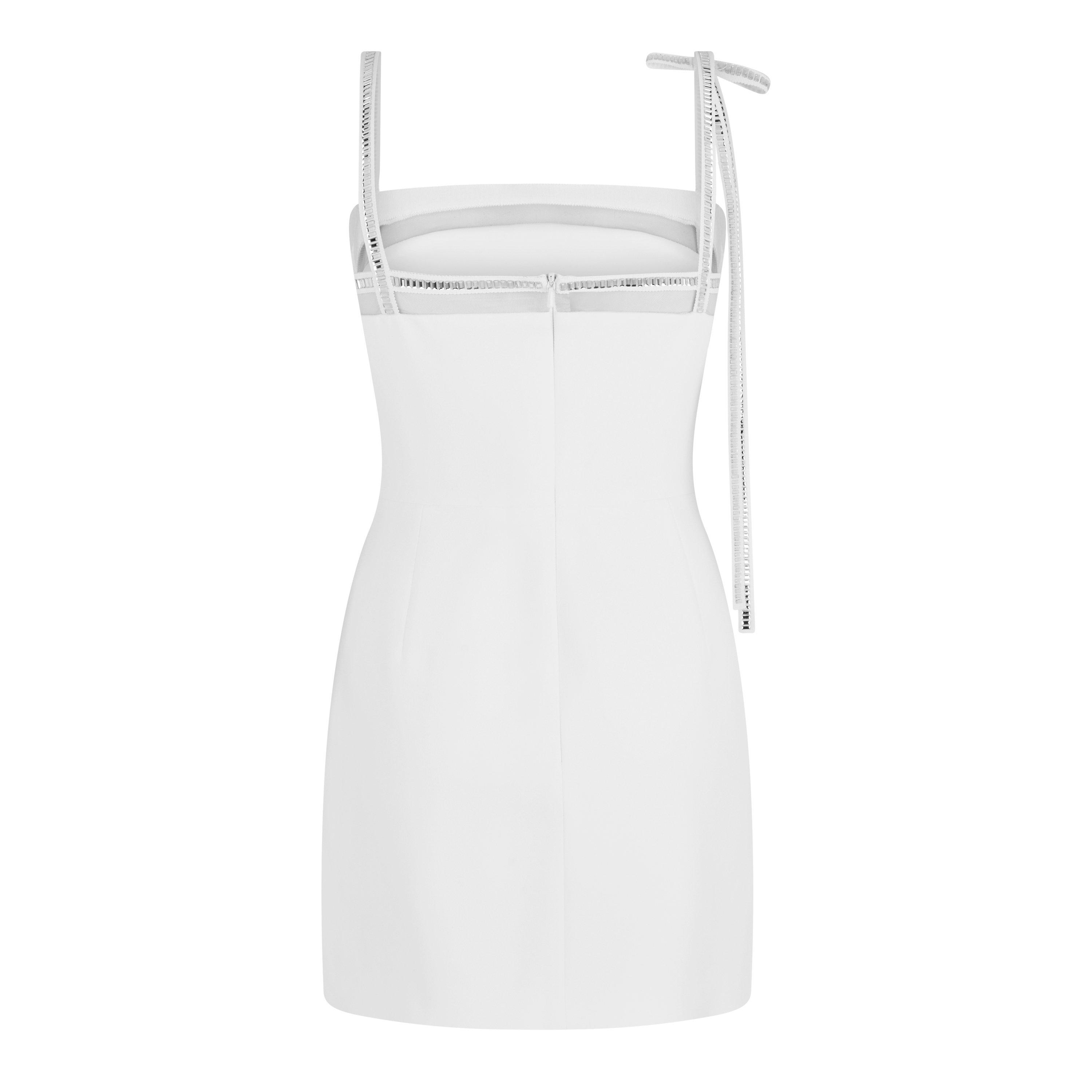 White Silver - David Koma - Crystal Bow Mini Dress - 6