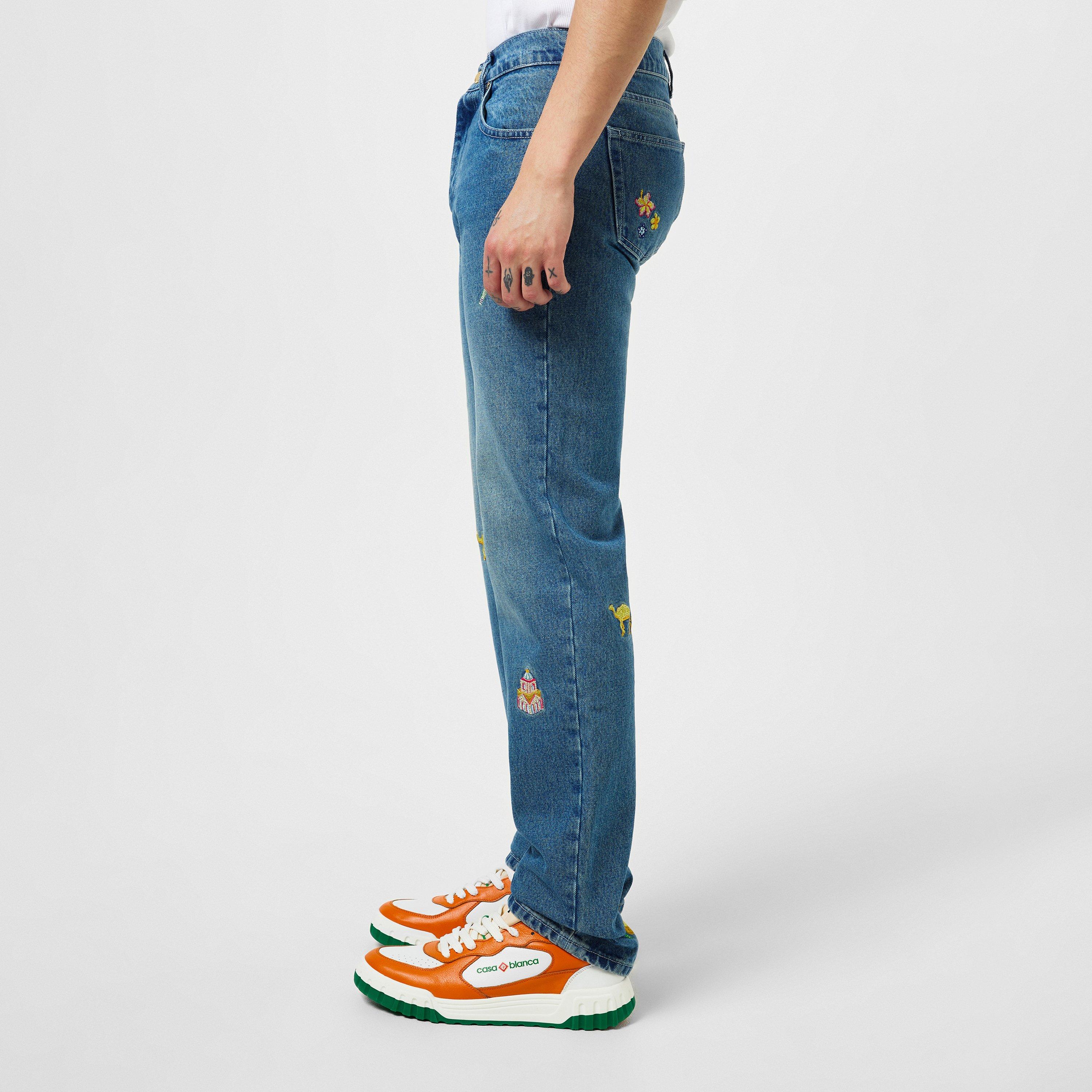 Stone Wash - Casablanca - Embroidered-Motif Straight-Leg Jeans Mens - 2