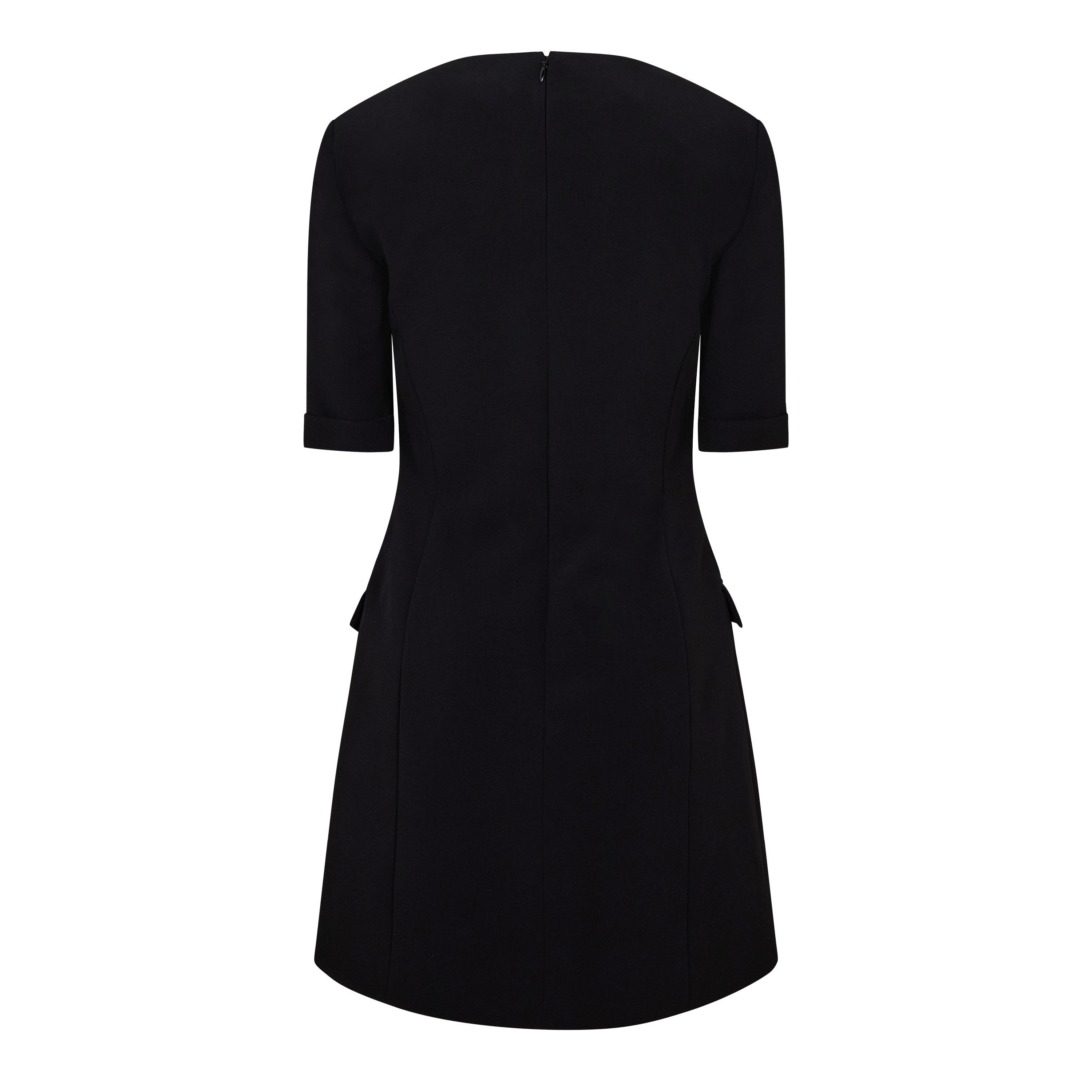 Noir - Balmain - Buttoned Crepe Dress - 6
