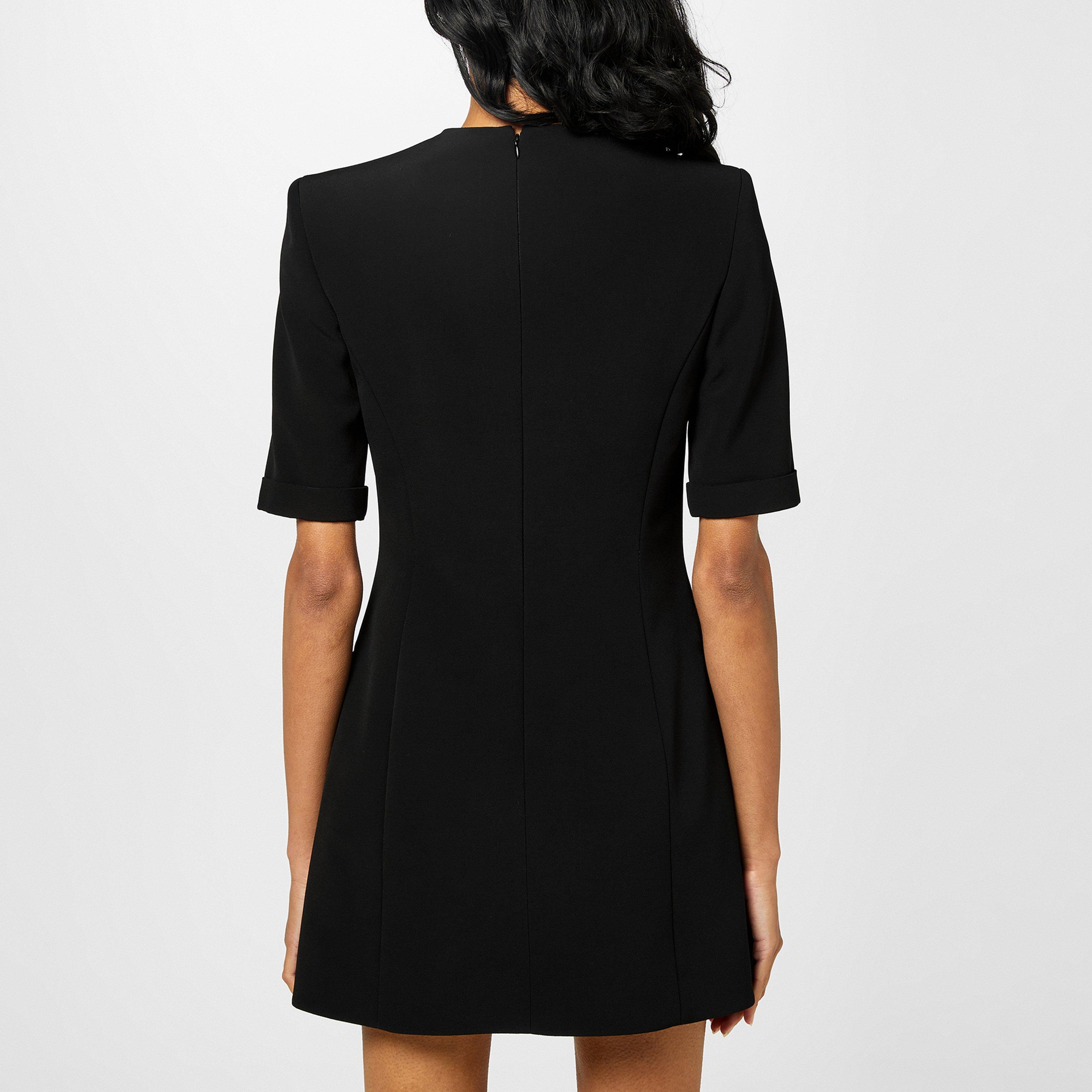 Noir - Balmain - Buttoned Crepe Dress - 3
