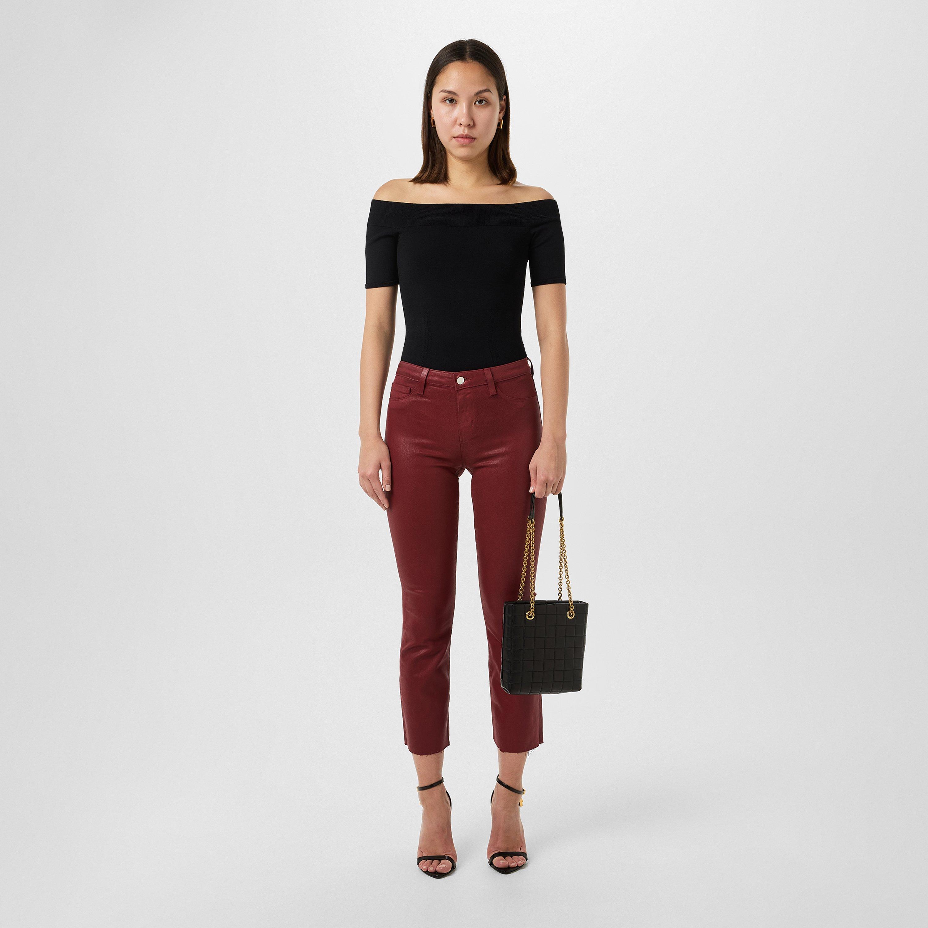 Syrah Coated - LAgence - Kenrda Coated Cropped Flare Jeans - 4