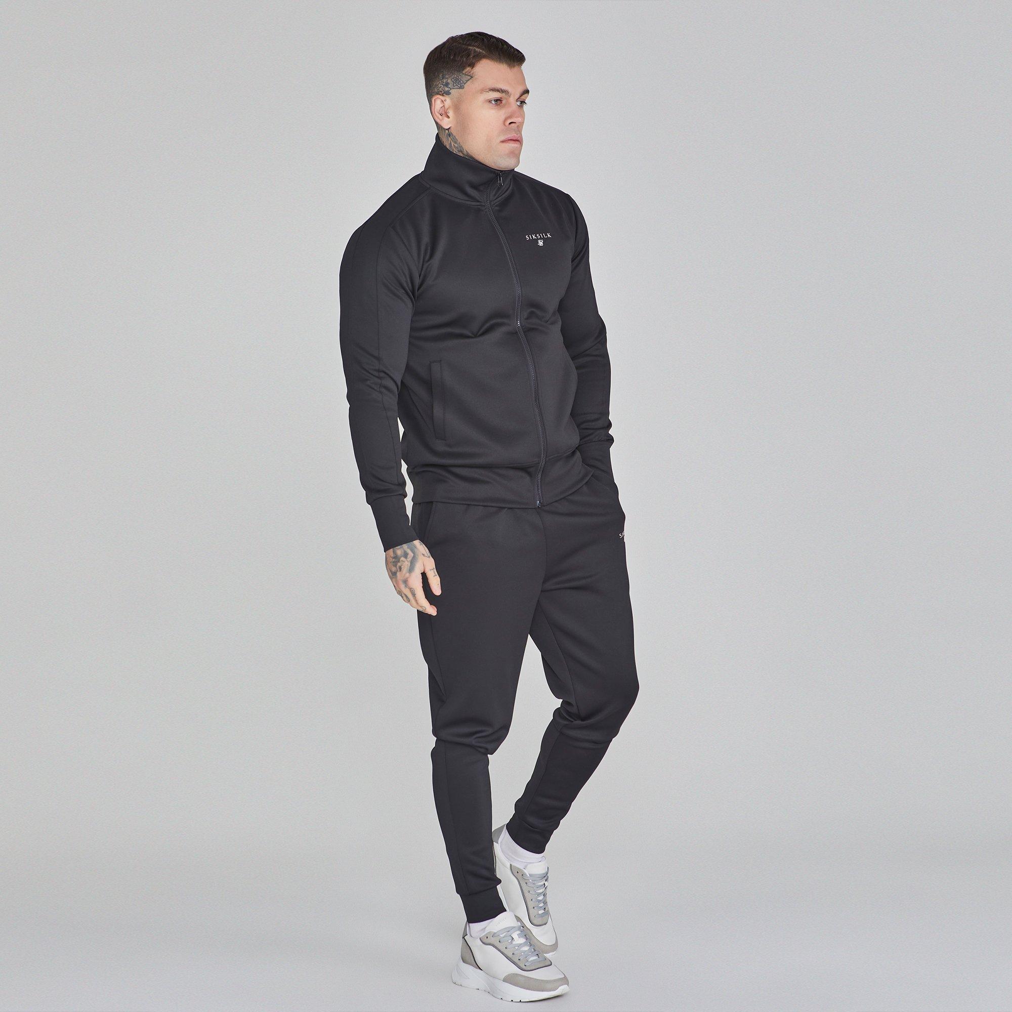 Black - SikSilk - Tracksuit Top Mens - 4
