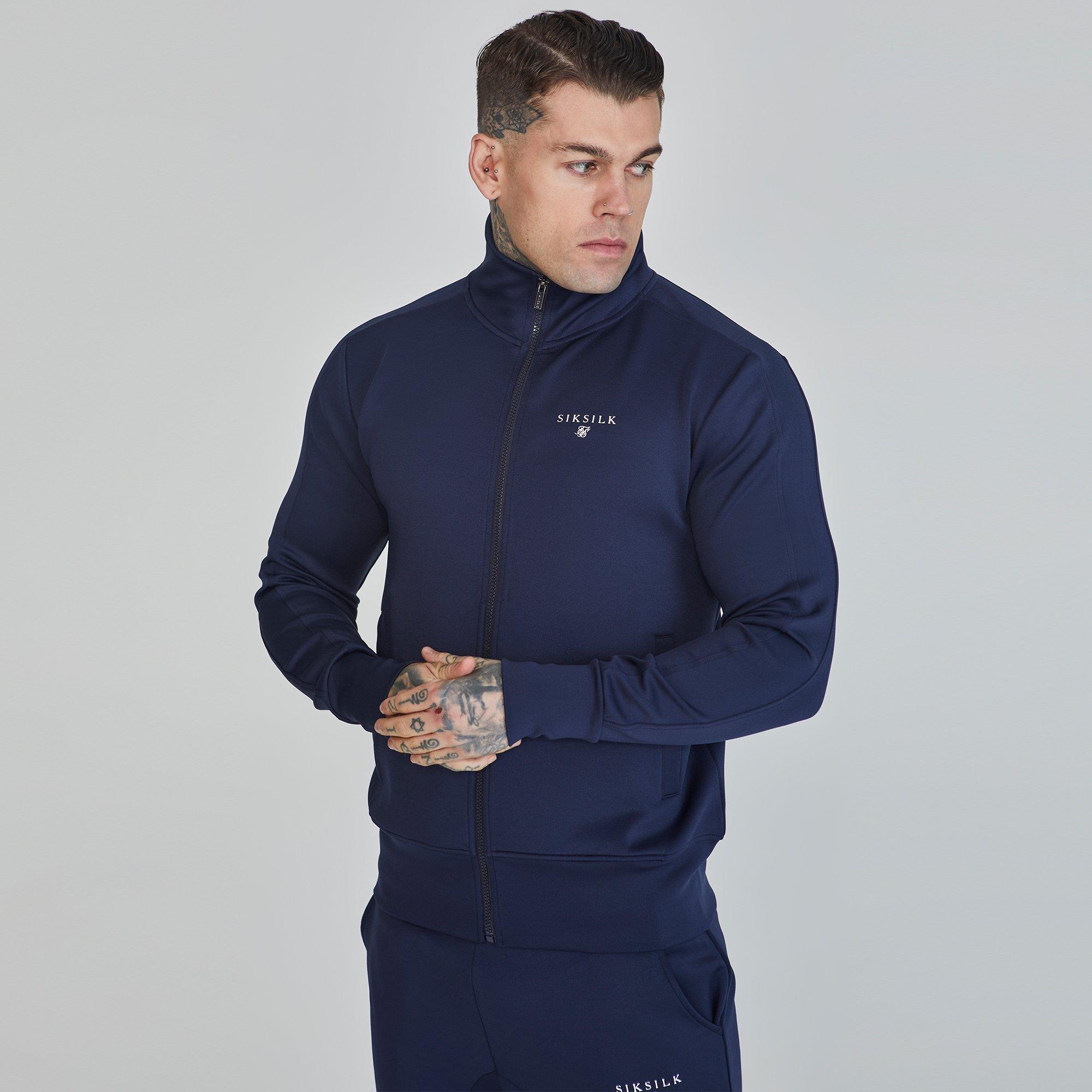 Siksilk Men's Tracksuit Top - Navy - Medium