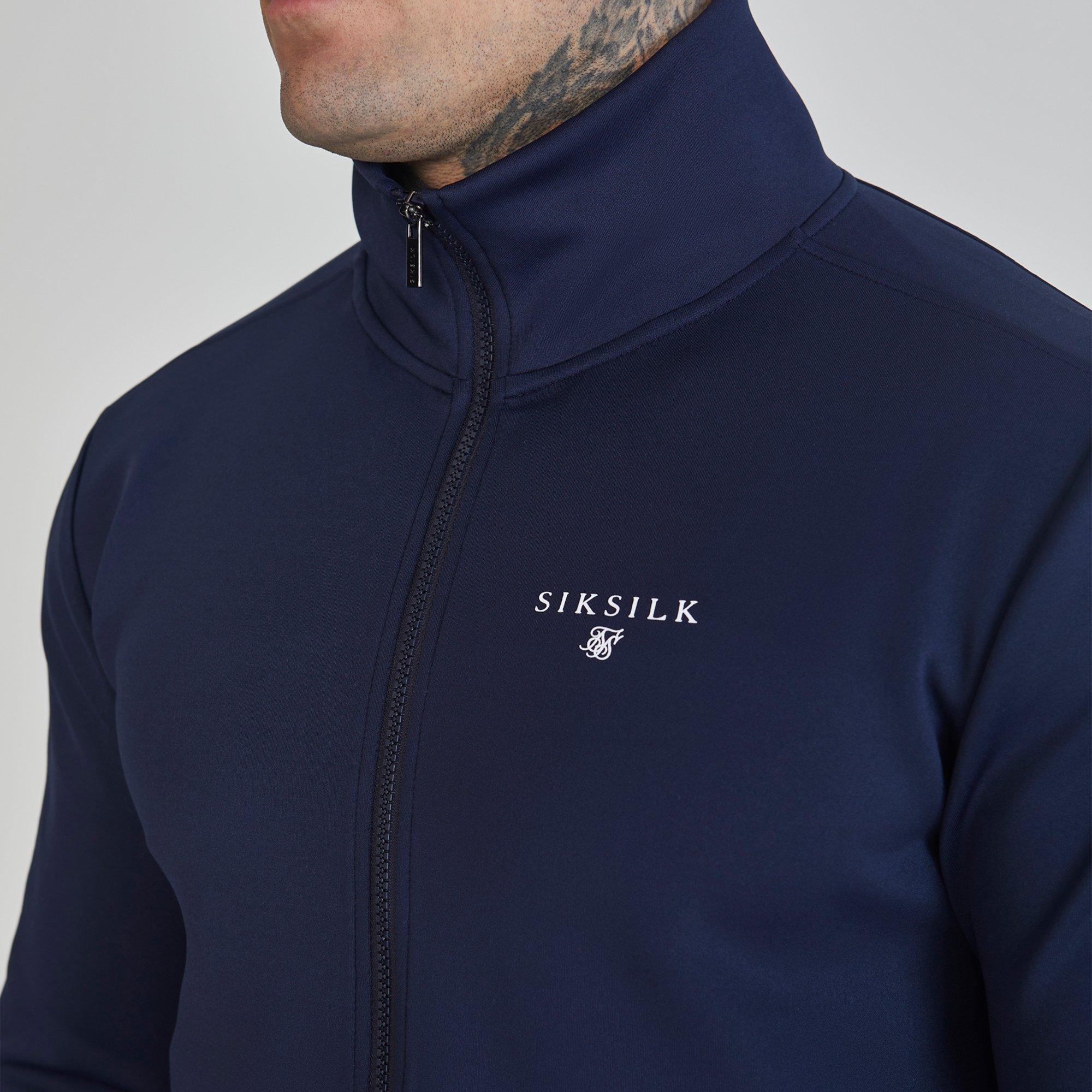 Navy - SikSilk - Tracksuit Top Mens - 5