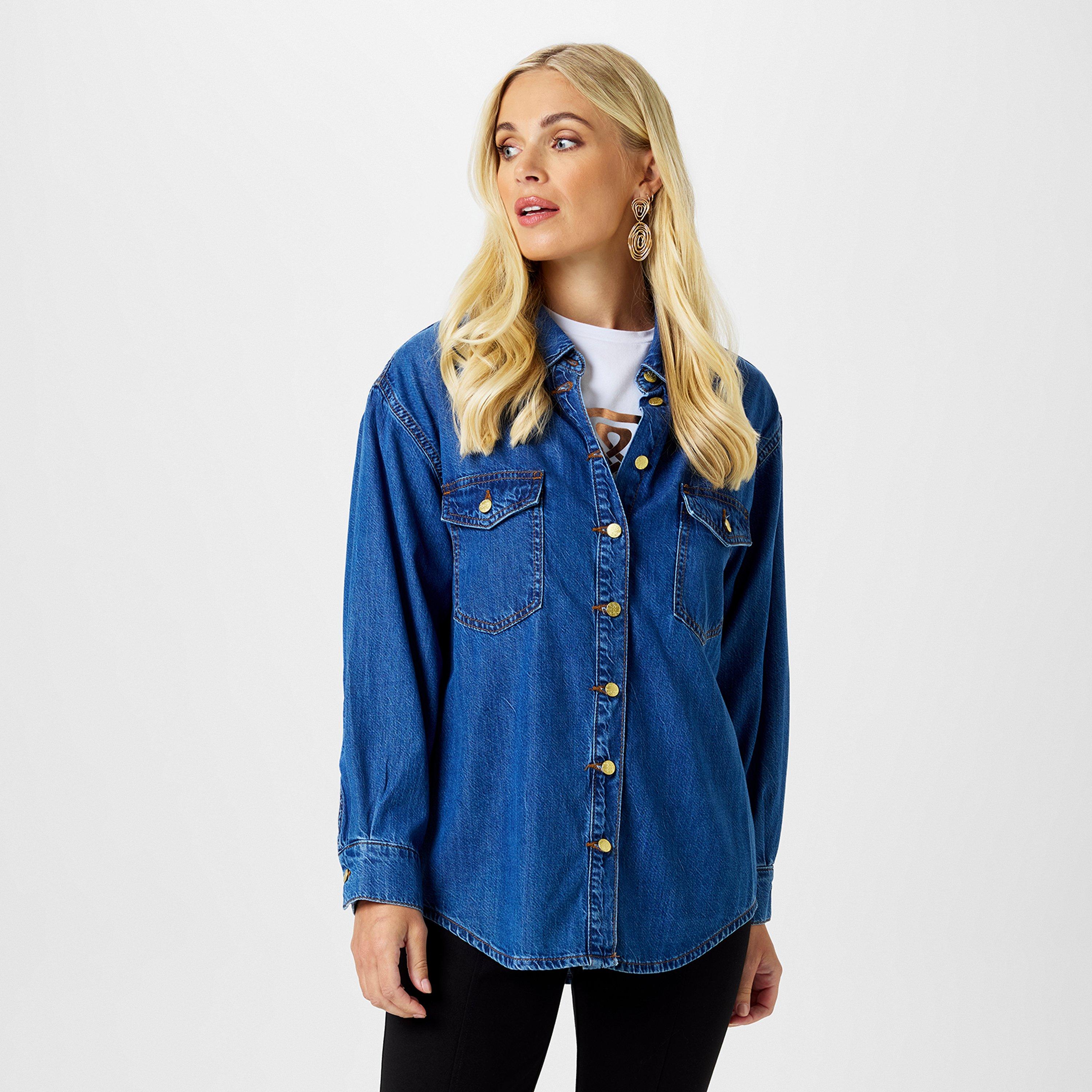 Biba Women's Denim Shirt - Blue - 8 (XS)