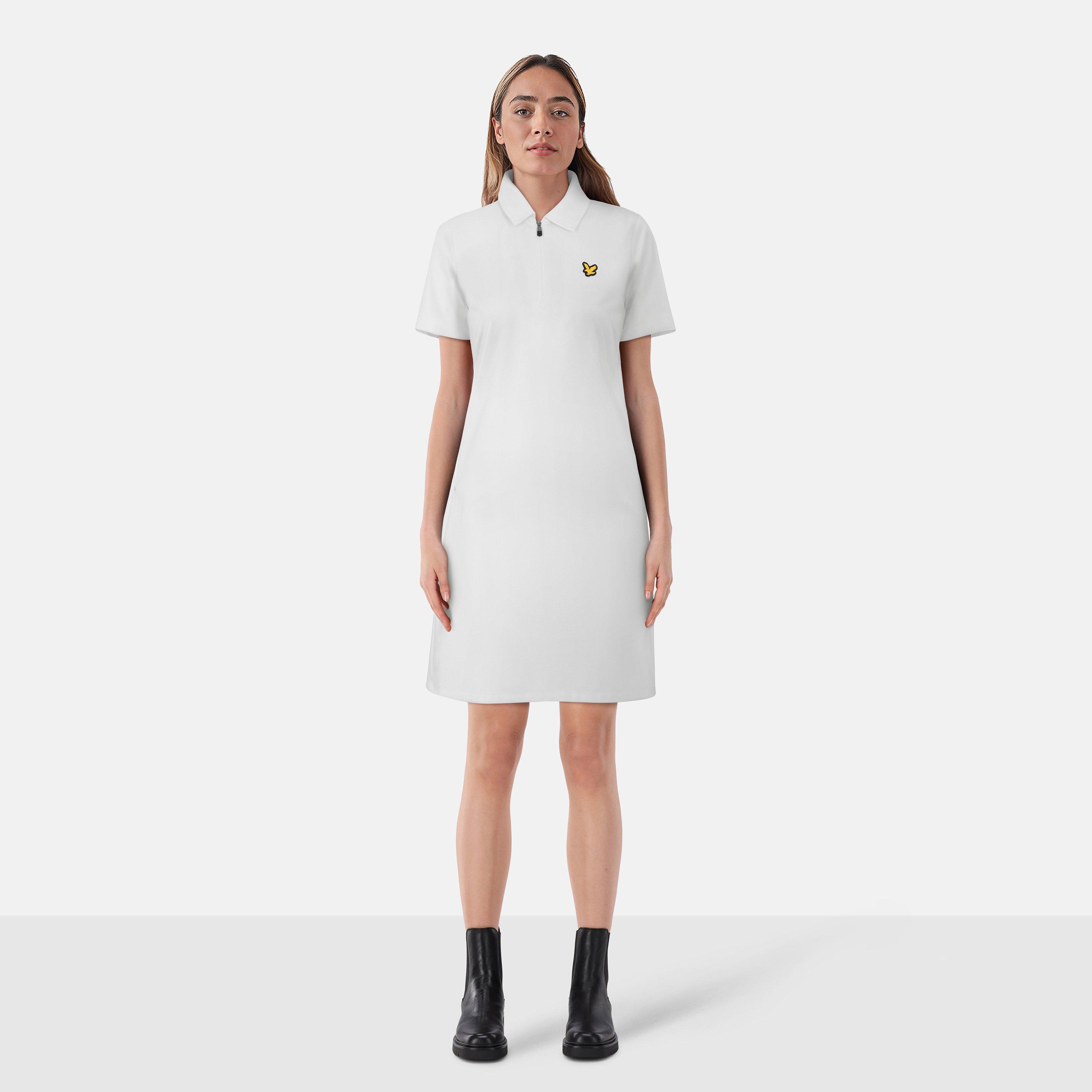 White - Lyle and Scott - Women's Golf Polo Dress - 3