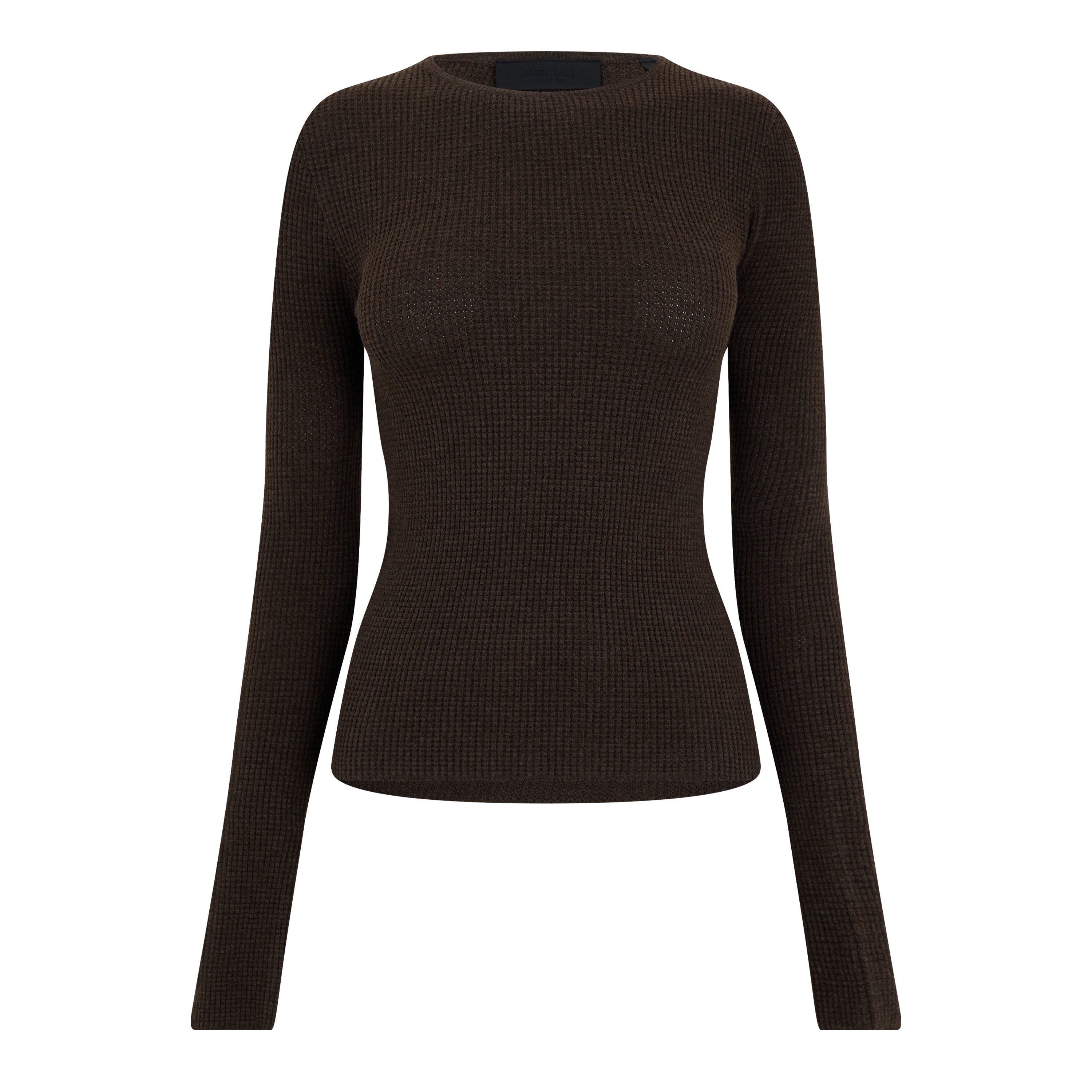 Brown - Fear Of God Essentials - Women's Long-Sleeve Waffle T-Shirt - 1