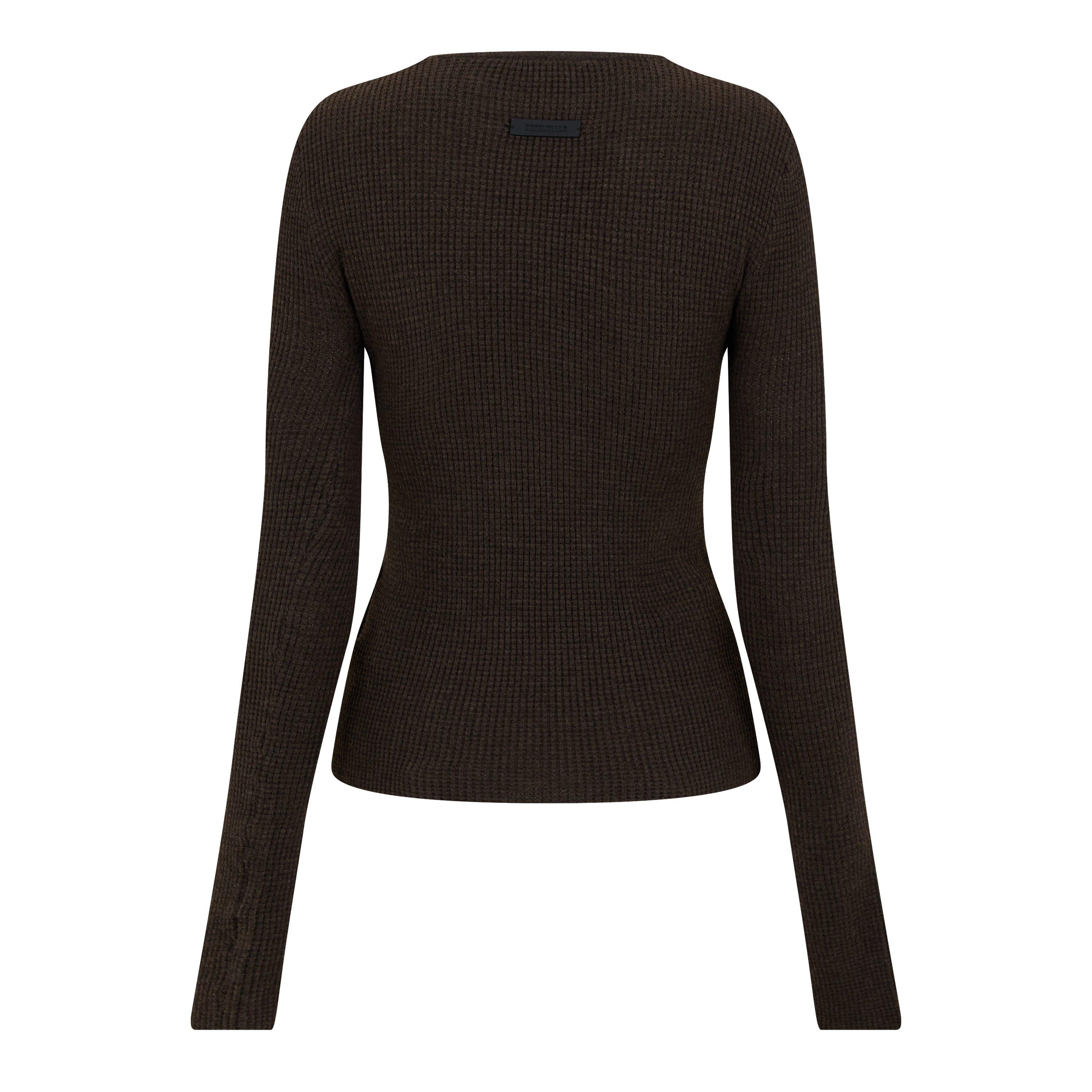 Brown - Fear Of God Essentials - Women's Long-Sleeve Waffle T-Shirt - 2