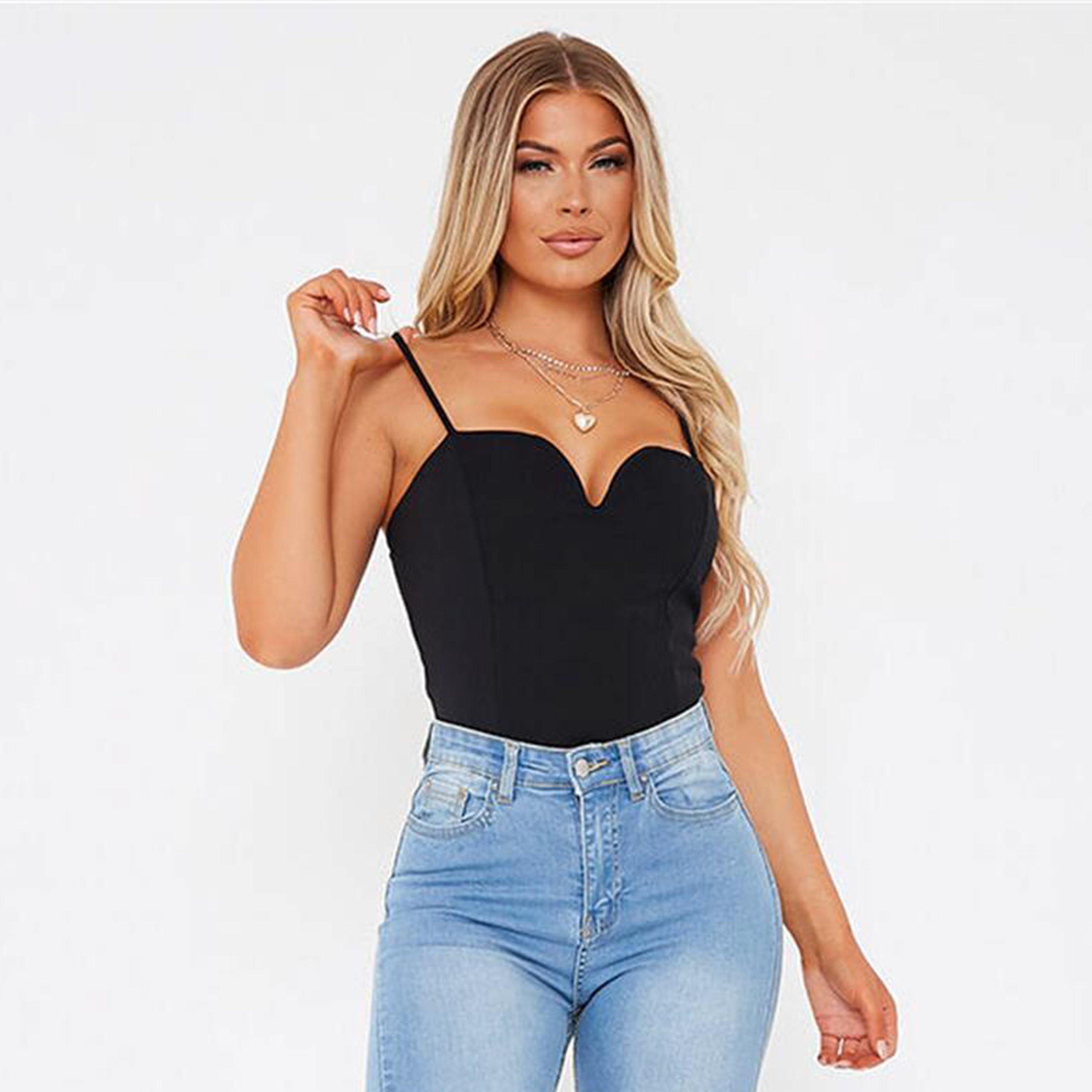 Sort - I Saw It First - ISAWITFIRST V Bar Plunge Scuba Strappy Bodysuit - 2