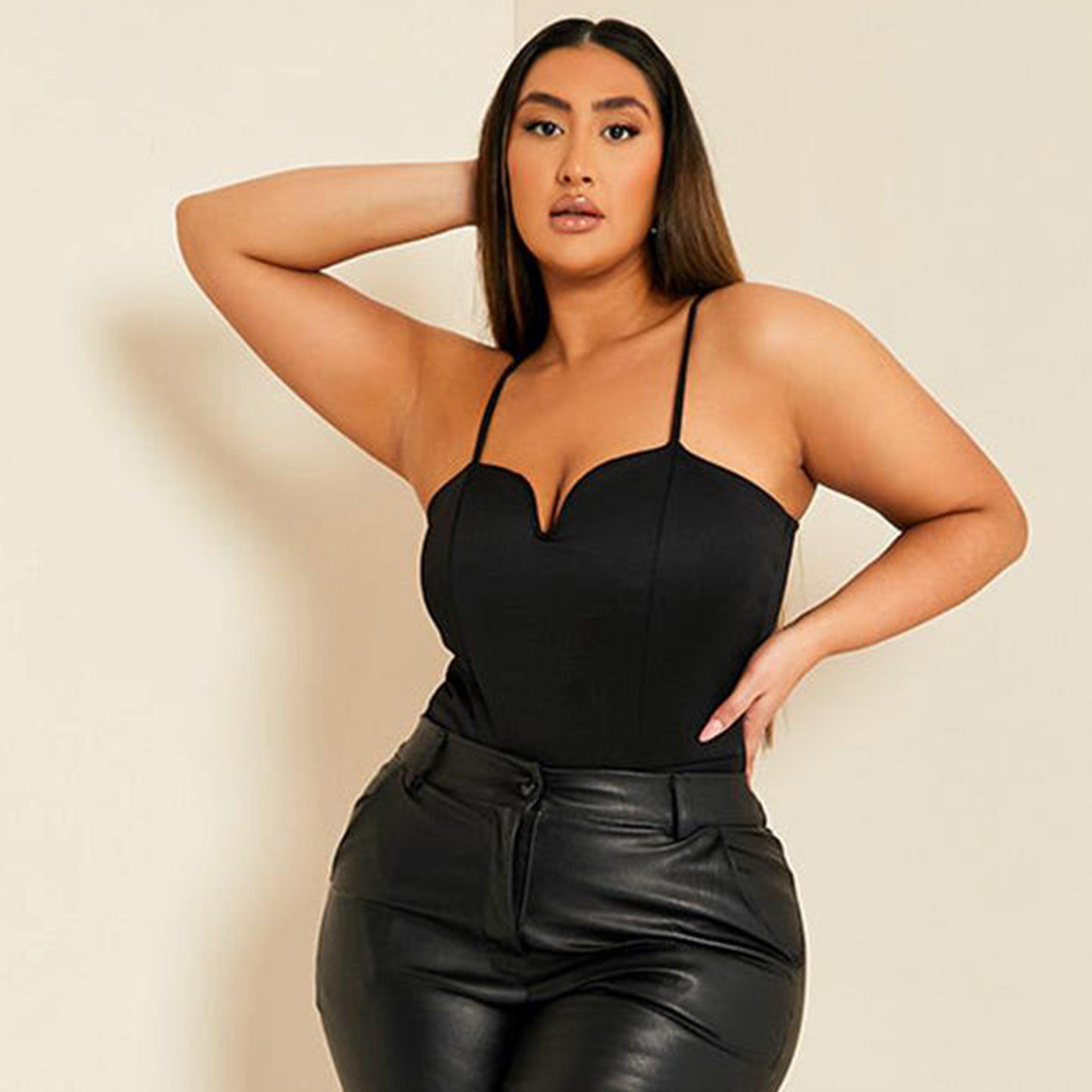 Sort - I Saw It First - ISAWITFIRST V Bar Plunge Scuba Strappy Bodysuit - 3