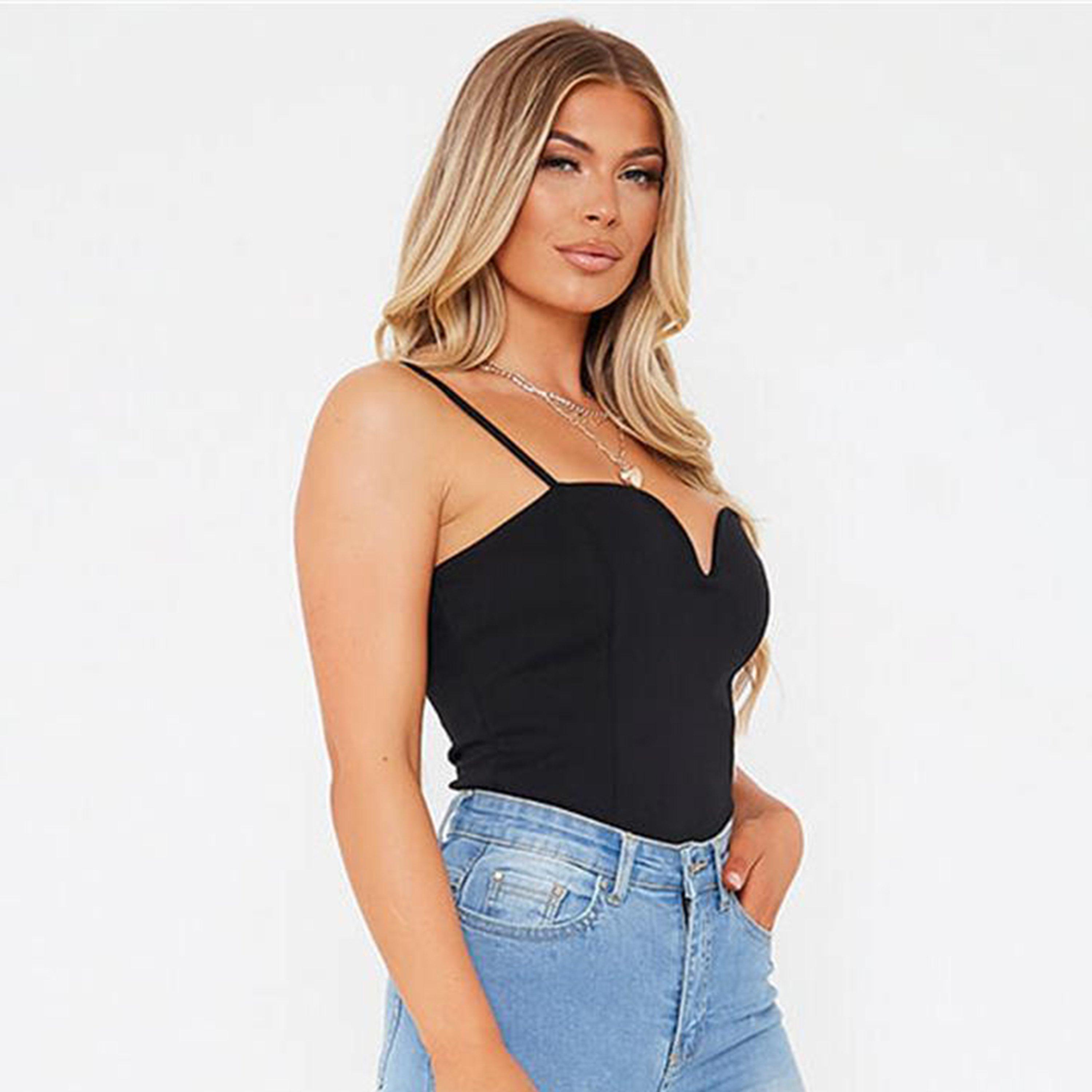 Sort - I Saw It First - ISAWITFIRST V Bar Plunge Scuba Strappy Bodysuit - 4