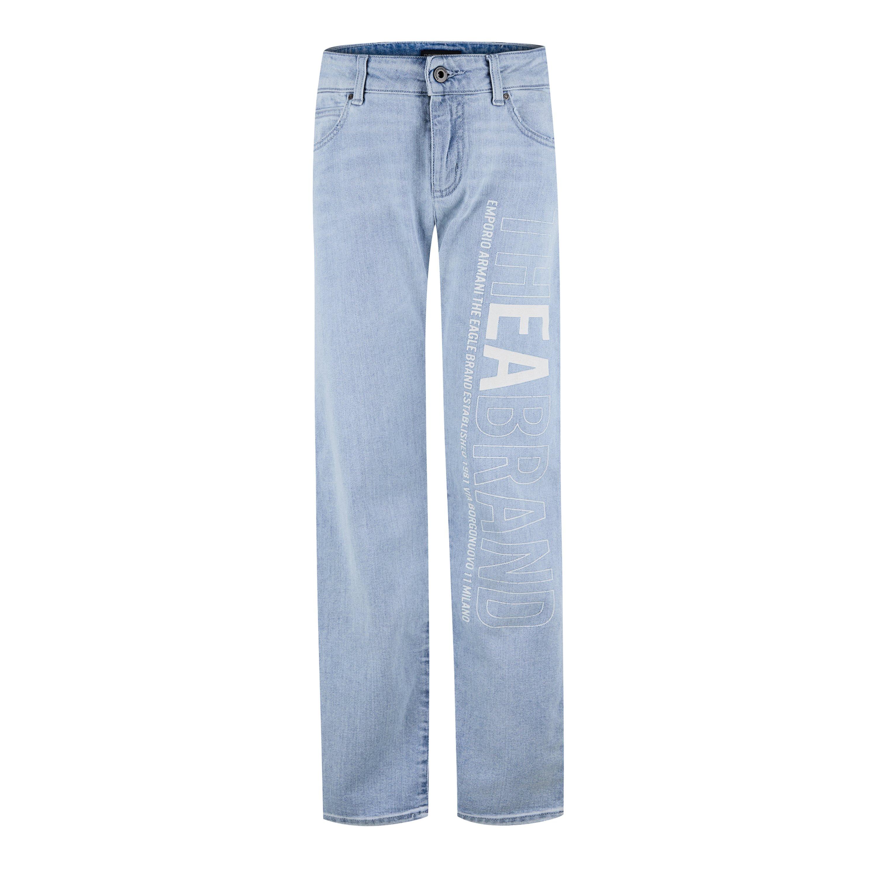 Denim Blu - Emporio Armani - Kids' Regular Fit Straight Leg Jeans - 1