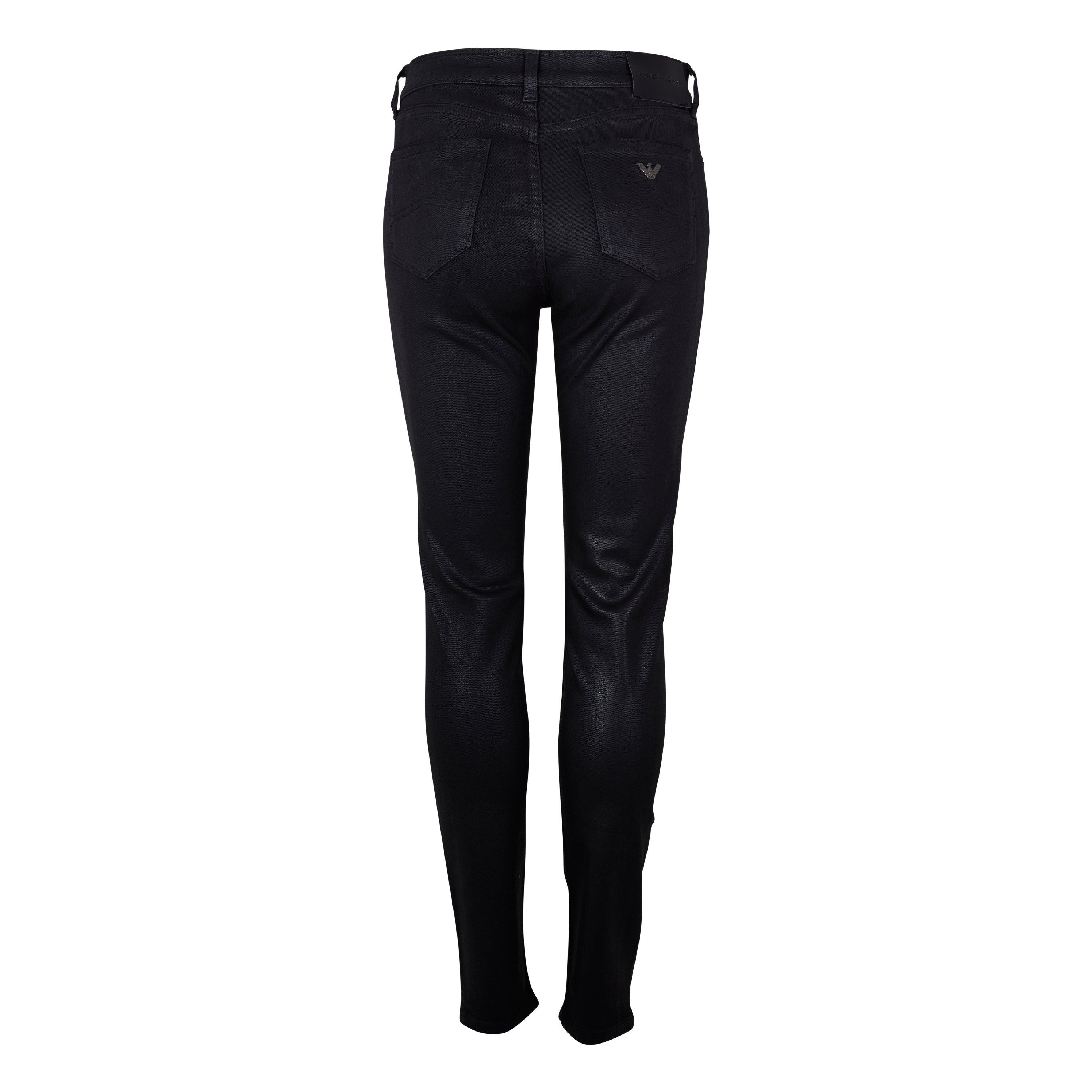 Black - Emporio Armani - Women's Slim Fit Straight Leg Jeans - 2