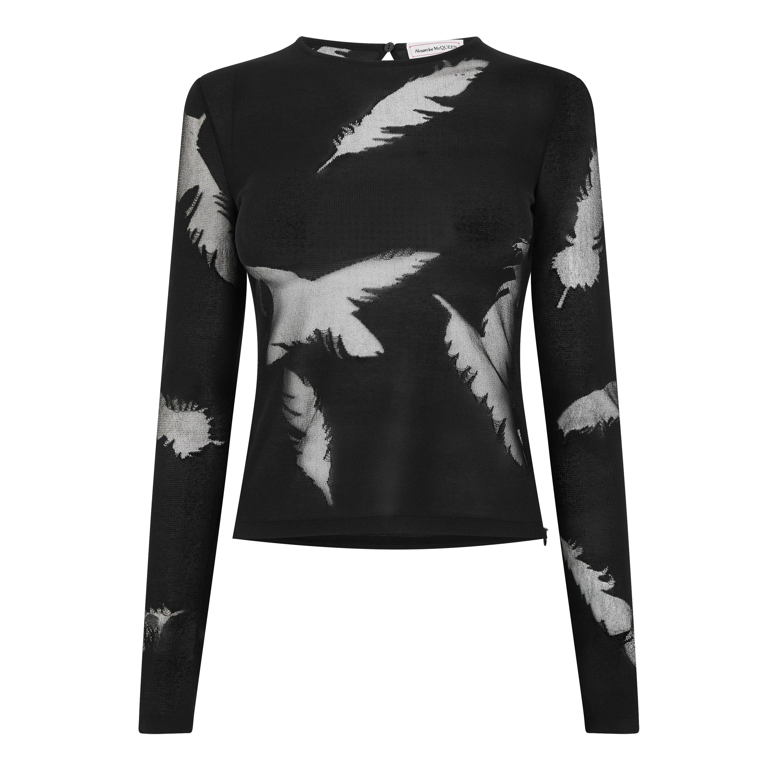 BLACK - Alexander McQueen - Feather Top - 5