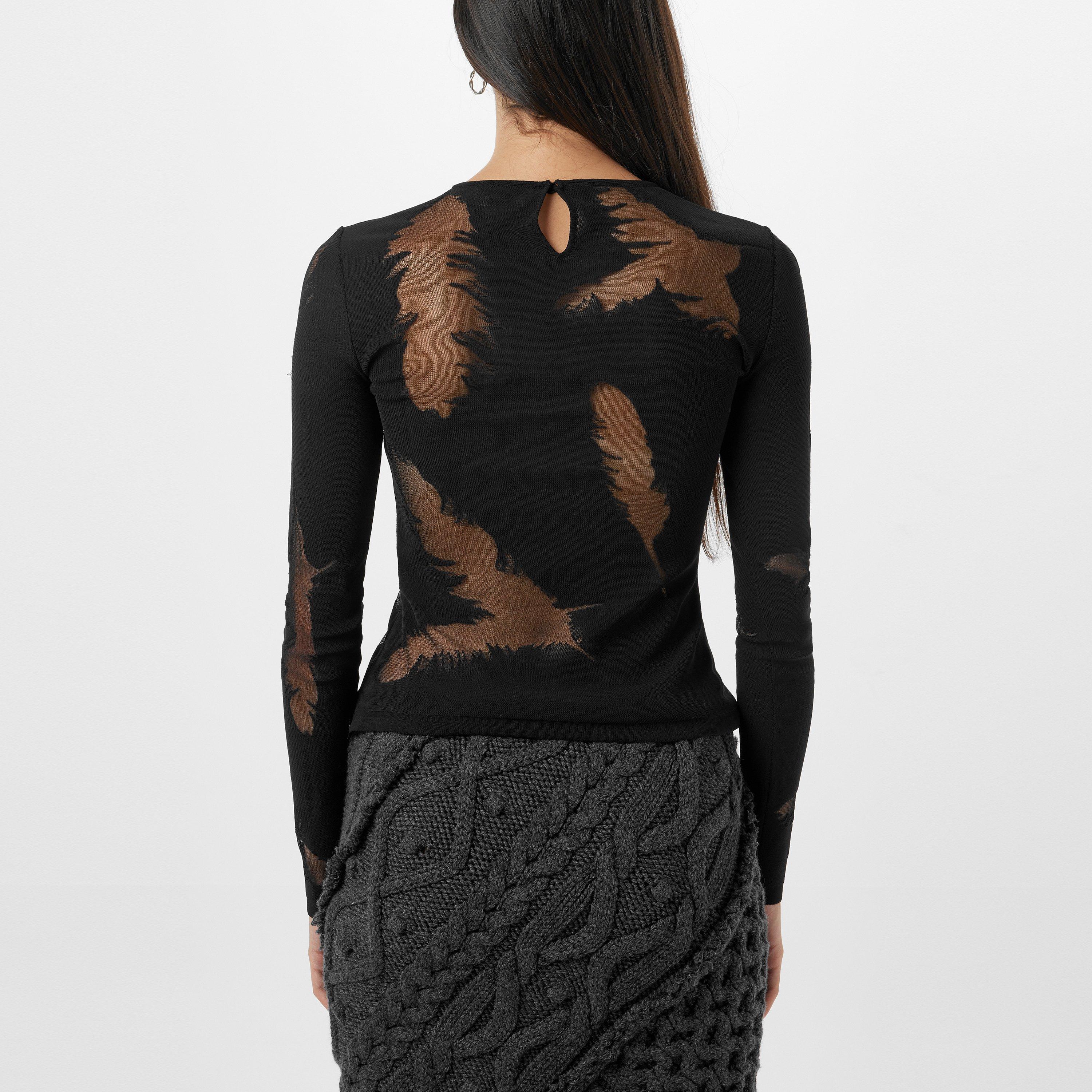 BLACK - Alexander McQueen - Feather Top - 3