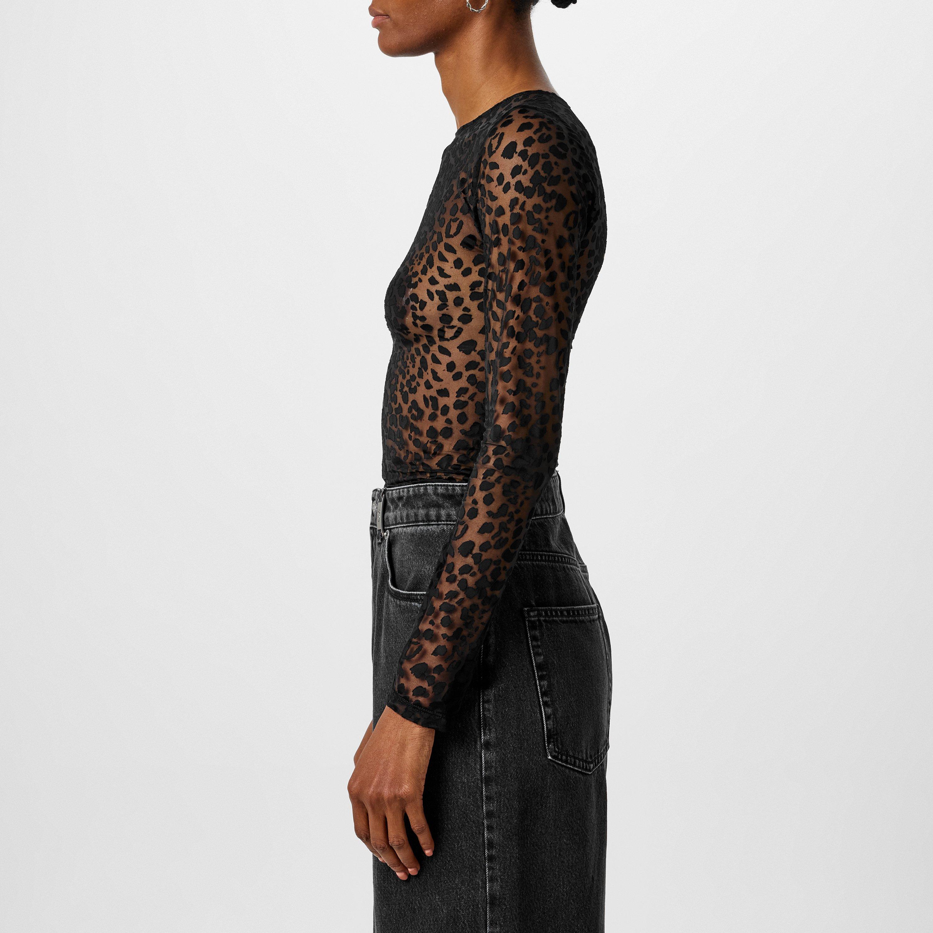 BLACK - Alexander McQueen - Leopard Long Sleeved Top - 2
