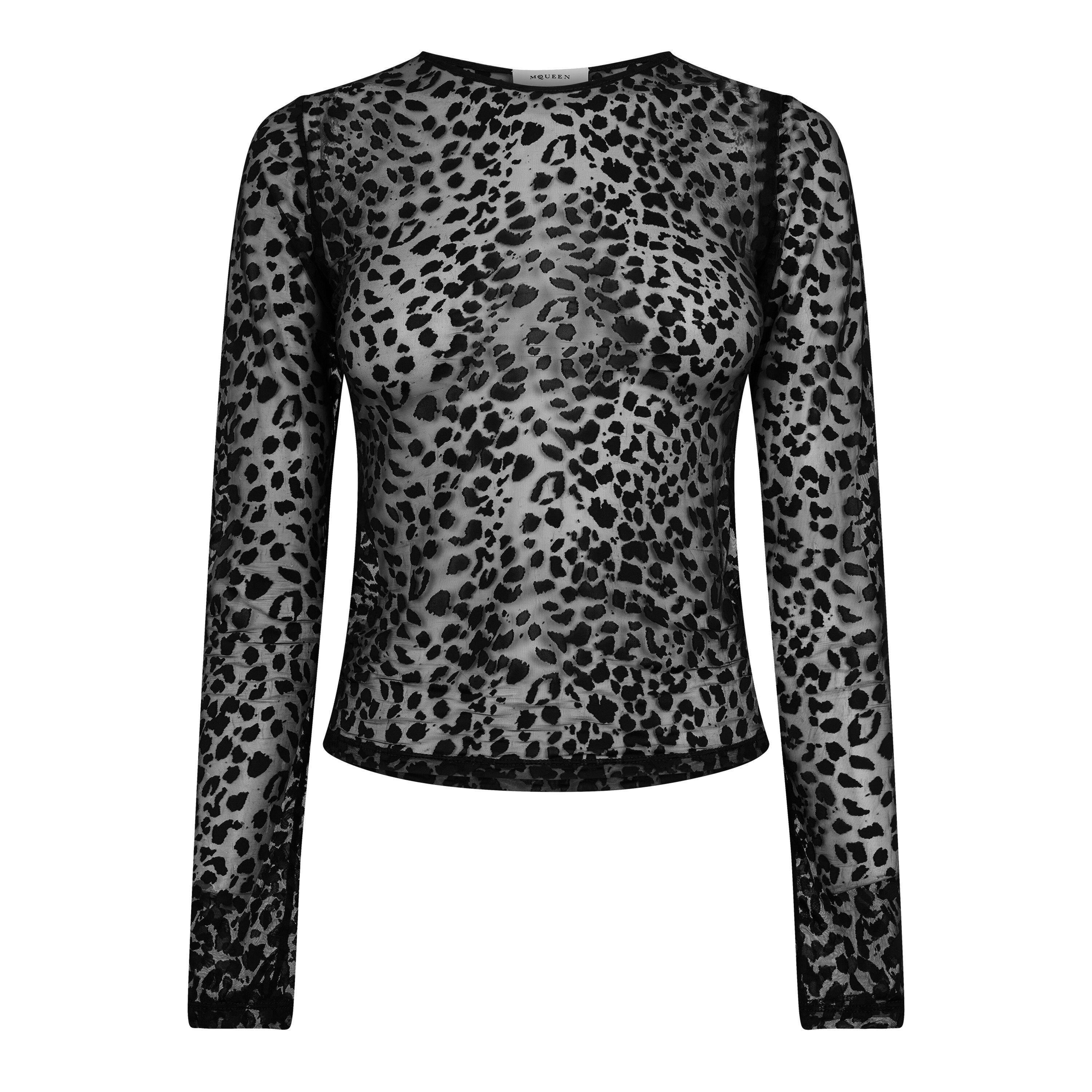 BLACK - Alexander McQueen - Leopard Long Sleeved Top - 5