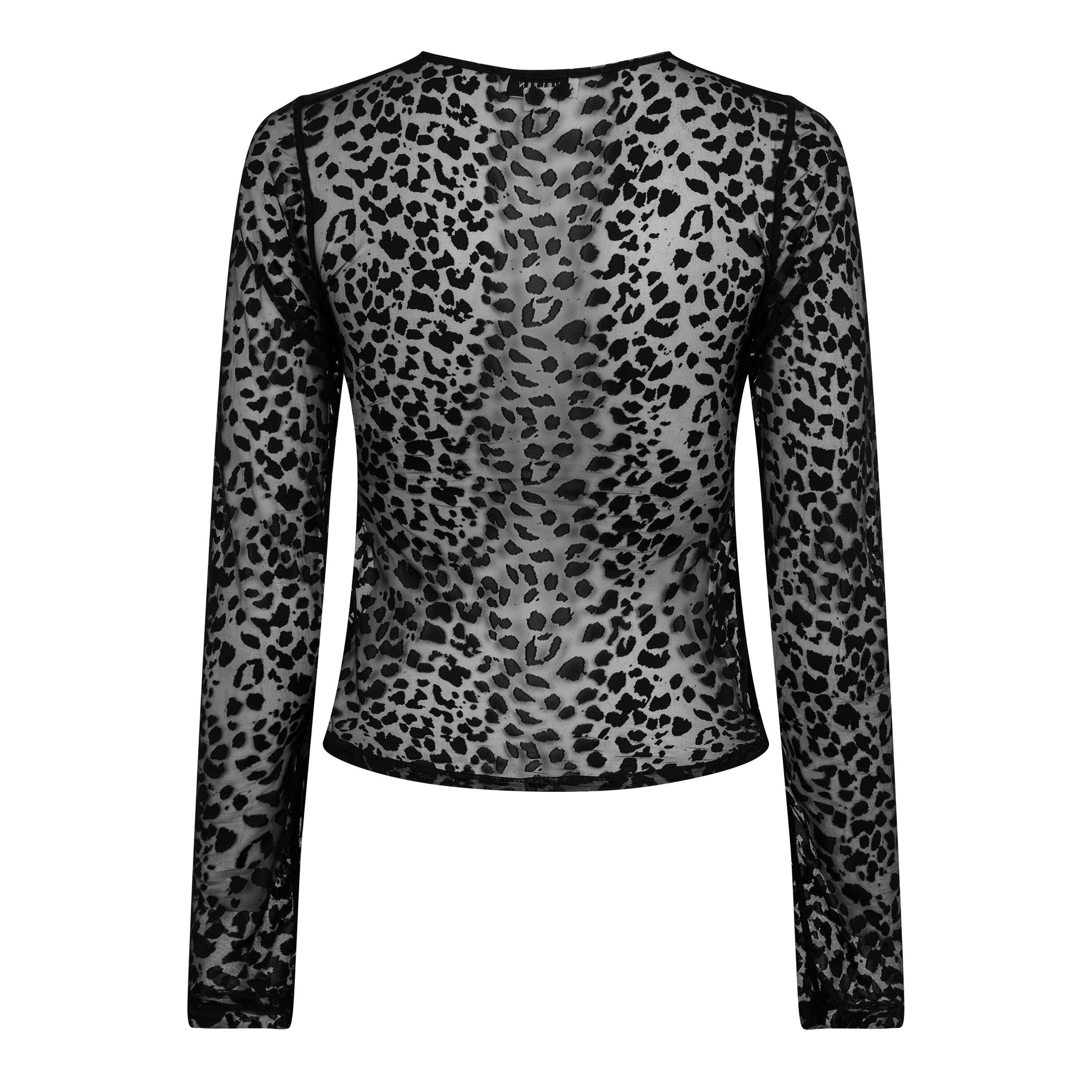 BLACK - Alexander McQueen - Leopard Long Sleeved Top - 6