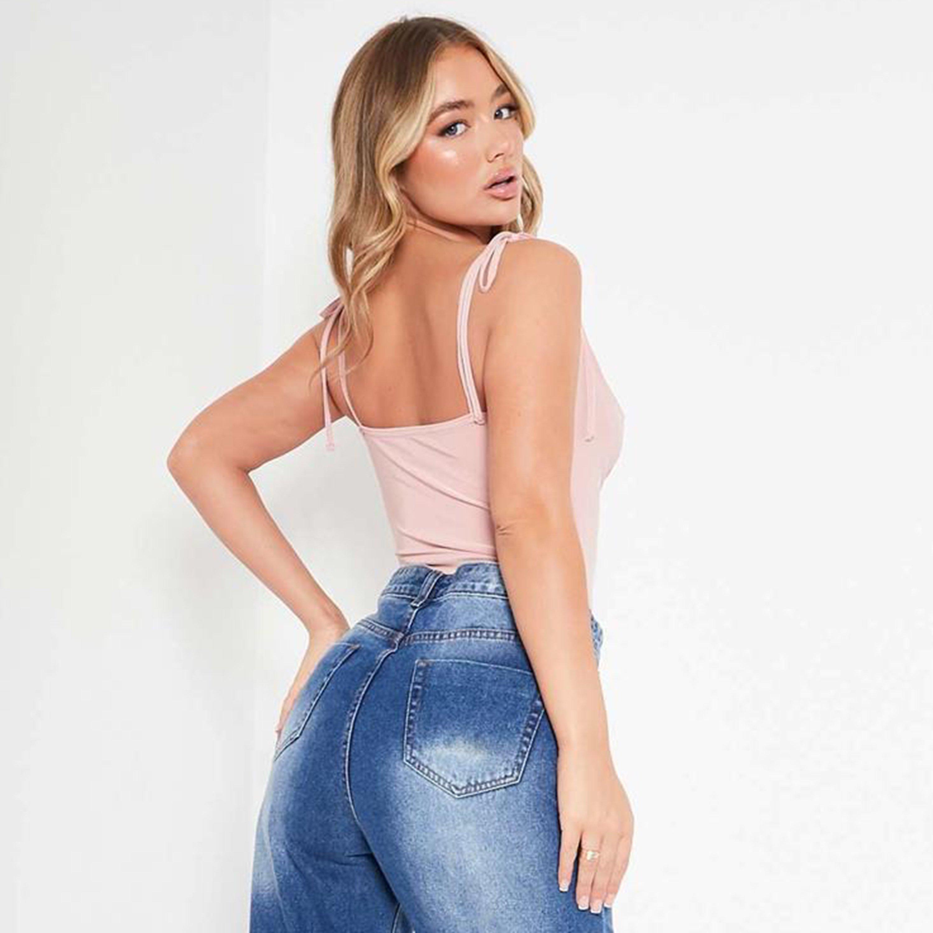 Roza - I Saw It First - ISAWITFIRST Slinky Tie Shoulder Cowl Neck Bodysuit - 4