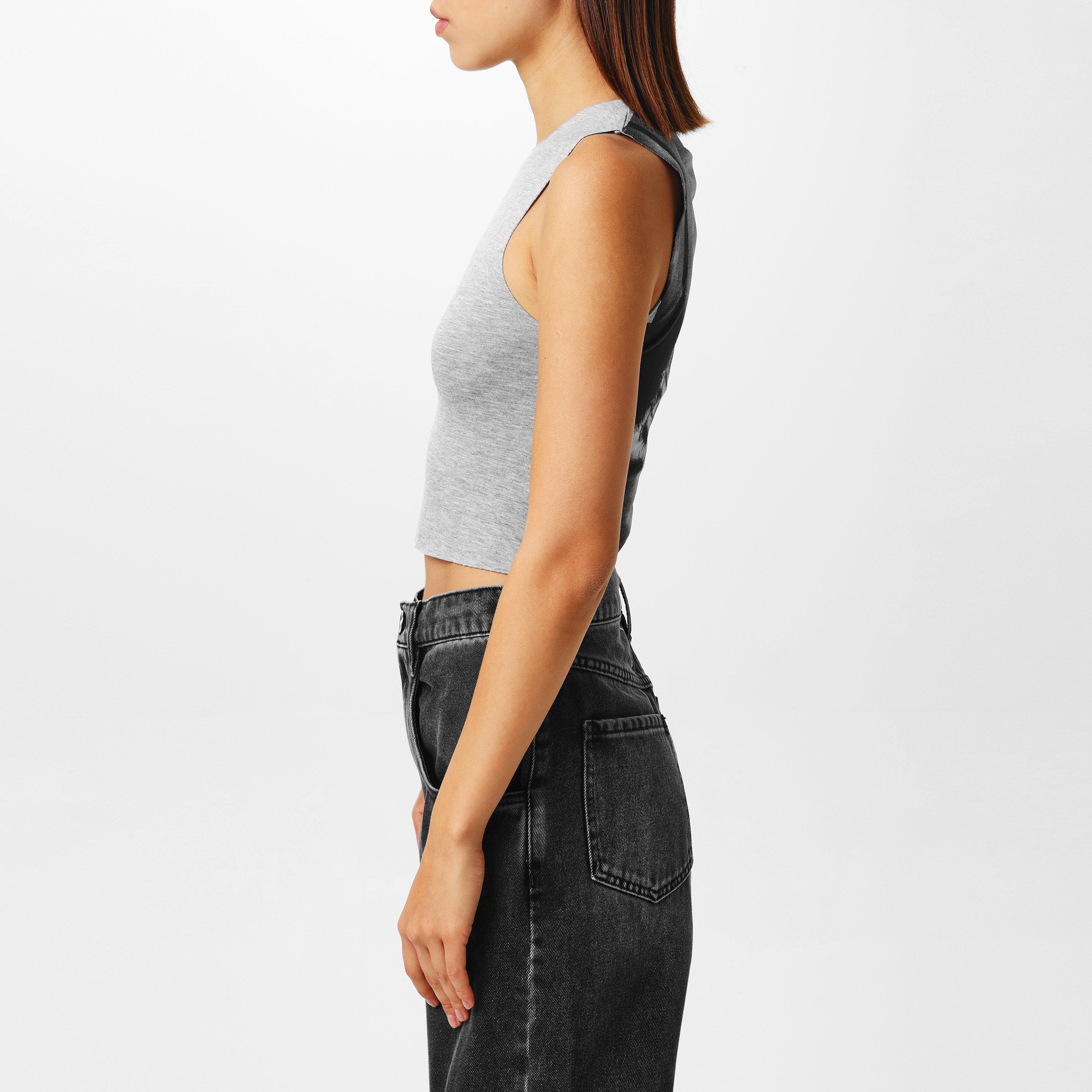 Grey - Jaded London - Back Bra Illusion Tank Top - 2